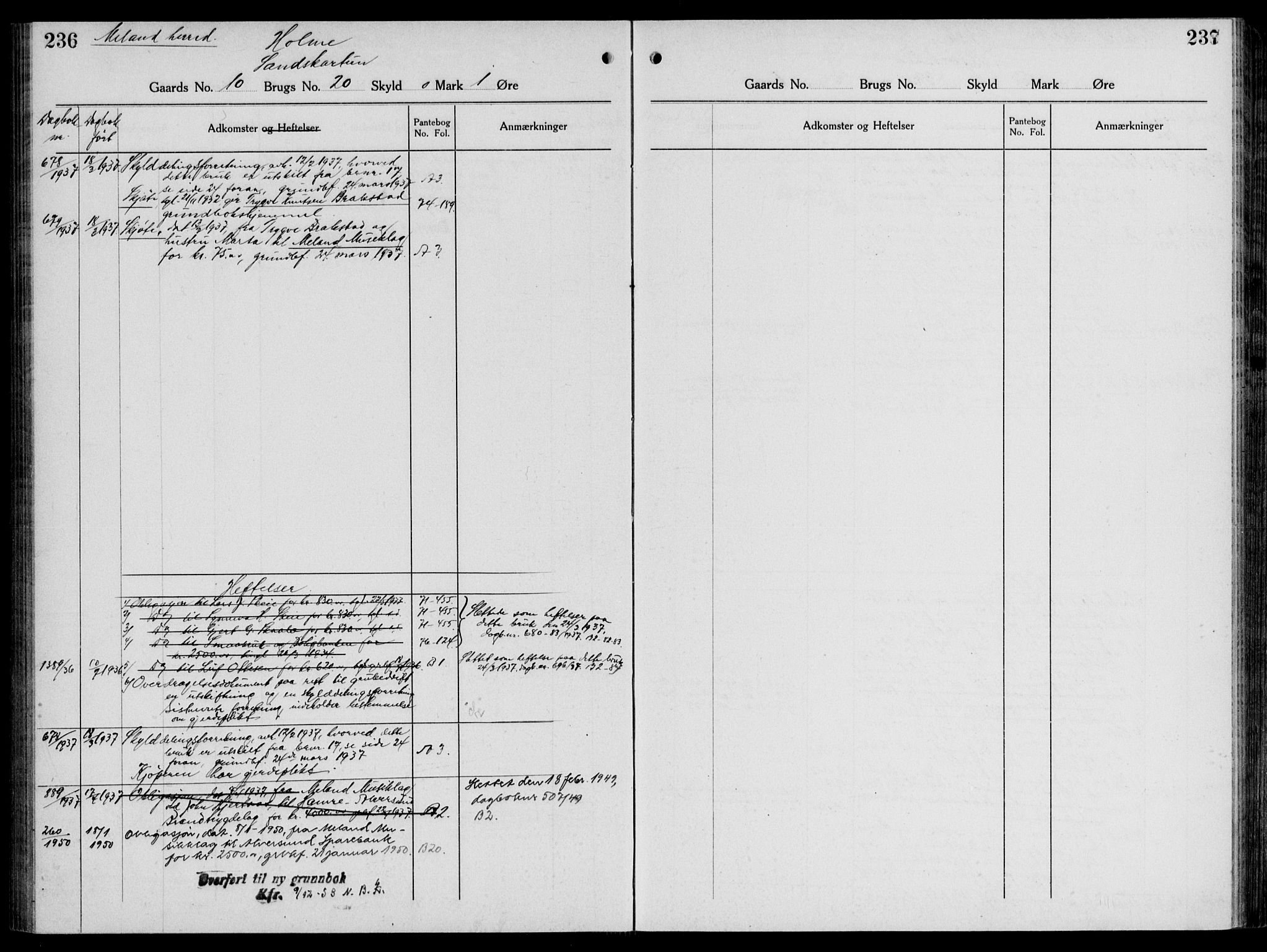 Nordhordland sorenskrivar, AV/SAB-A-2901/1/G/Ga/Gaaa/L0043: Mortgage register no. II.A.a.43, 1893-1952, p. 236-237