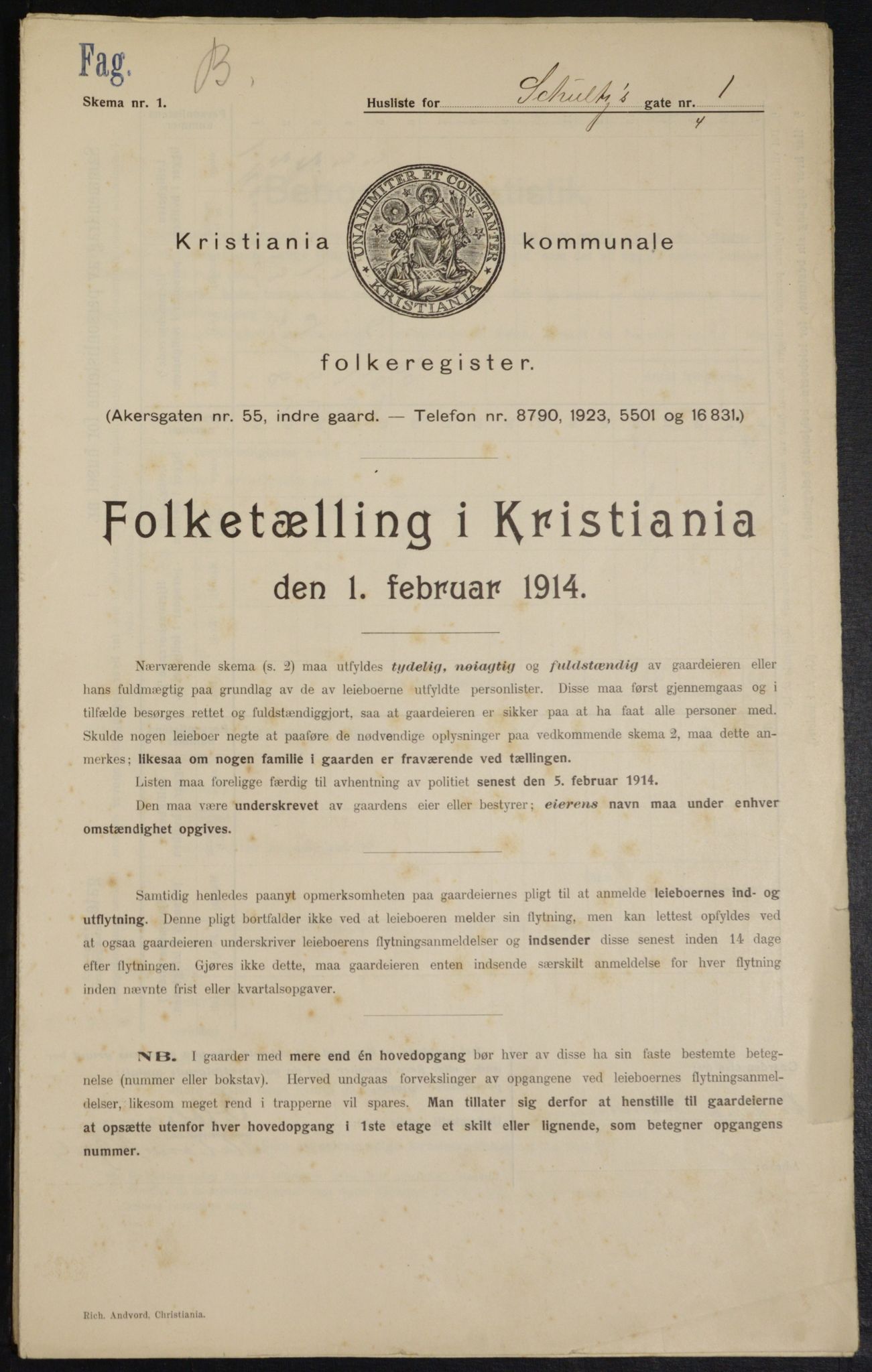 OBA, Municipal Census 1914 for Kristiania, 1914, p. 90308