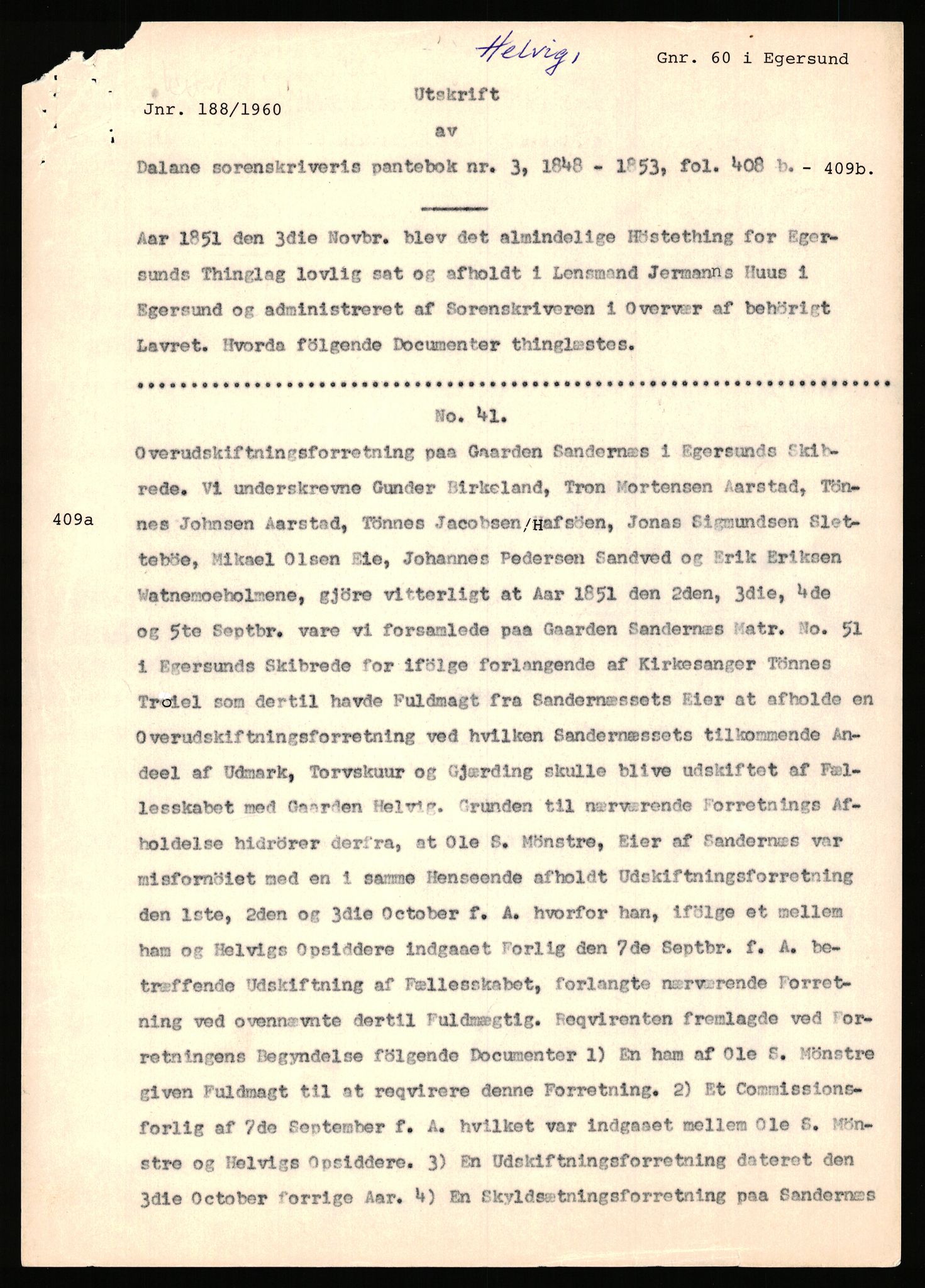 Statsarkivet i Stavanger, SAST/A-101971/03/Y/Yj/L0035: Avskrifter sortert etter gårdsnavn: Helleland - Hersdal, 1750-1930, p. 214