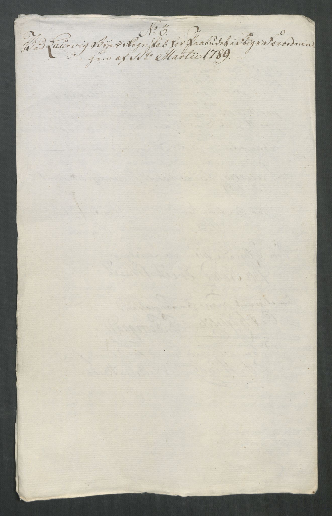 Rentekammeret inntil 1814, Reviderte regnskaper, Mindre regnskaper, RA/EA-4068/Rf/Rfe/L0020: Kongsberg, Kragerø, Larvik, 1789, p. 278