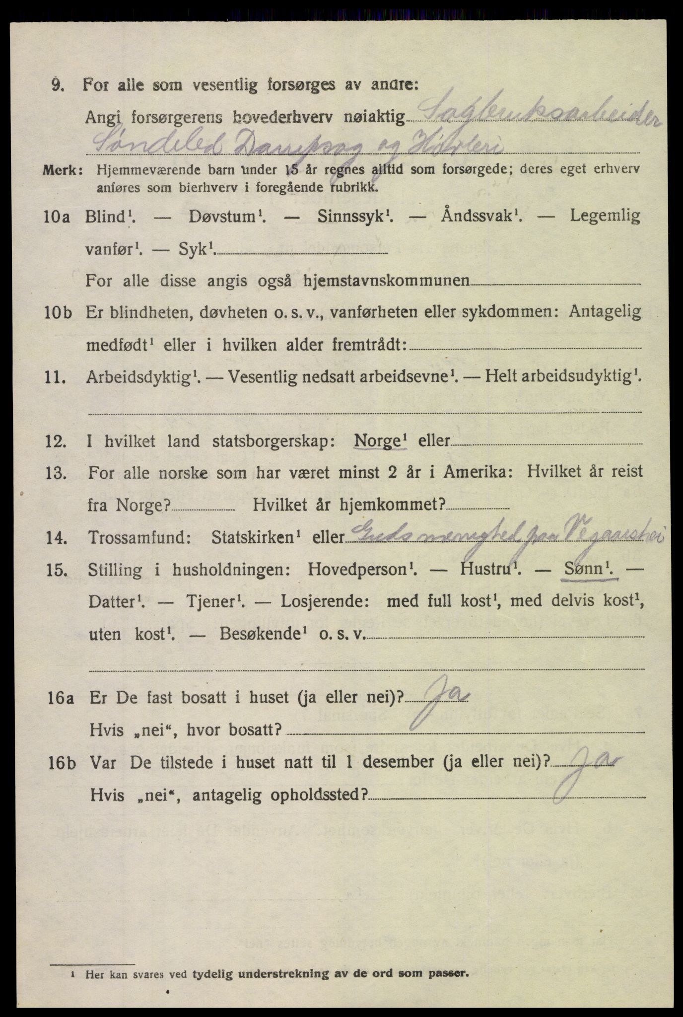 SAK, 1920 census for Søndeled, 1920, p. 5288