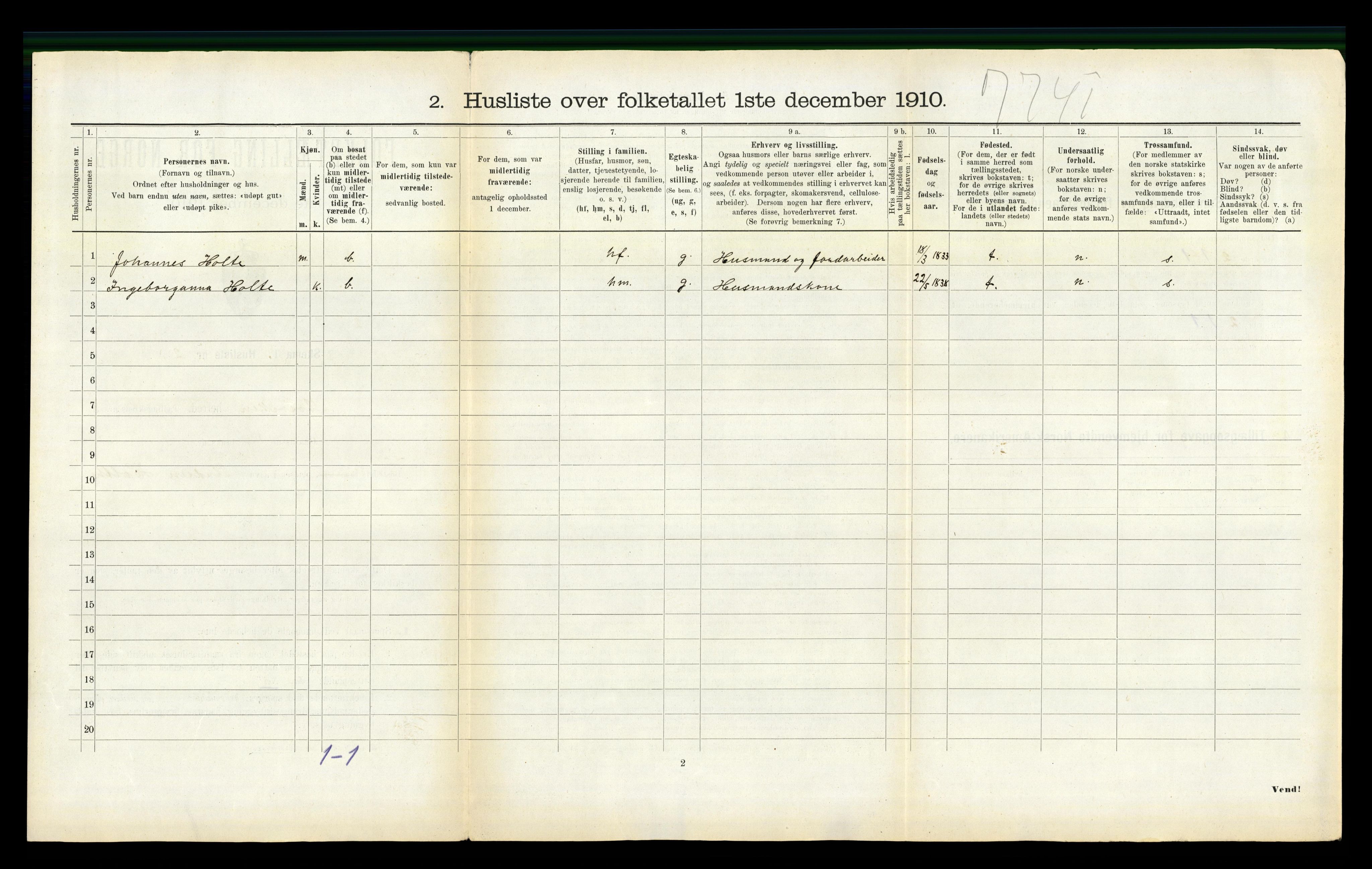 RA, 1910 census for Mosvik, 1910, p. 135