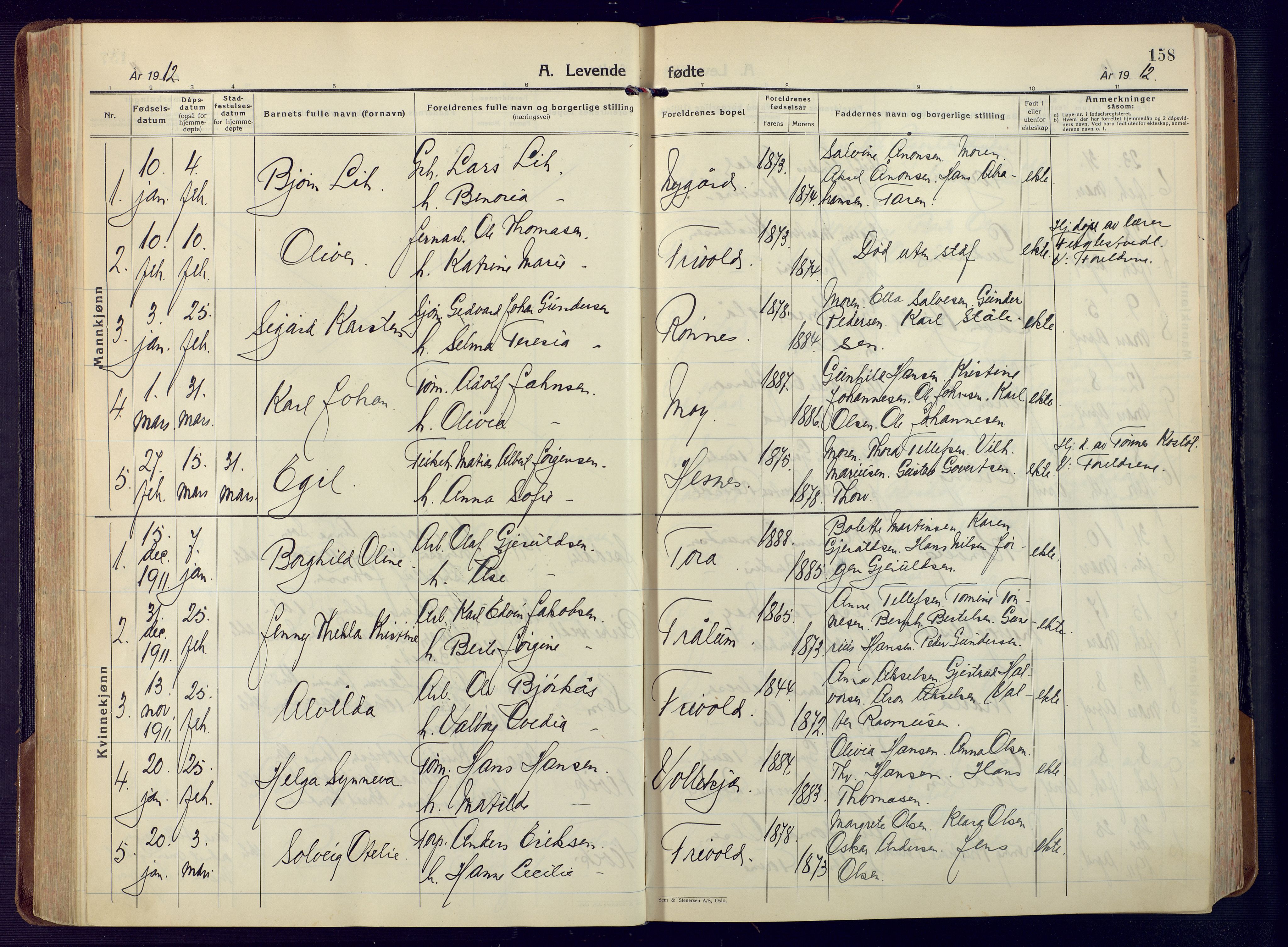 Fjære sokneprestkontor, SAK/1111-0011/F/Fa/L0004: Parish register (official) no. A 4, 1902-1925, p. 158