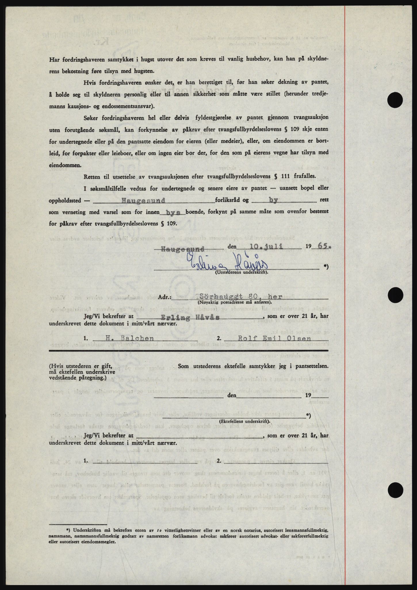 Haugesund tingrett, SAST/A-101415/01/II/IIC/L0053: Mortgage book no. B 53, 1965-1965, Diary no: : 1714/1965