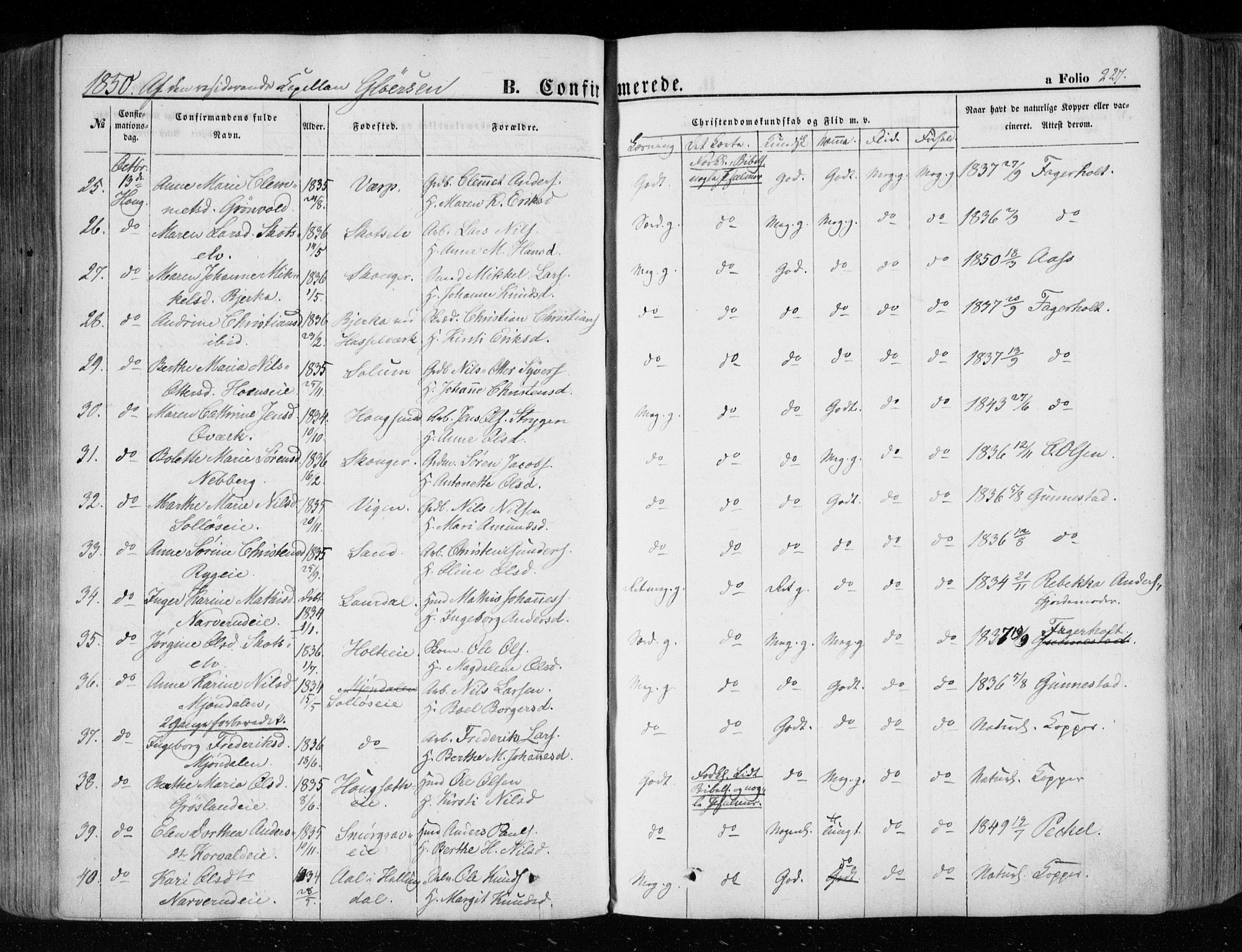 Eiker kirkebøker, AV/SAKO-A-4/F/Fa/L0014: Parish register (official) no. I 14, 1846-1854, p. 227