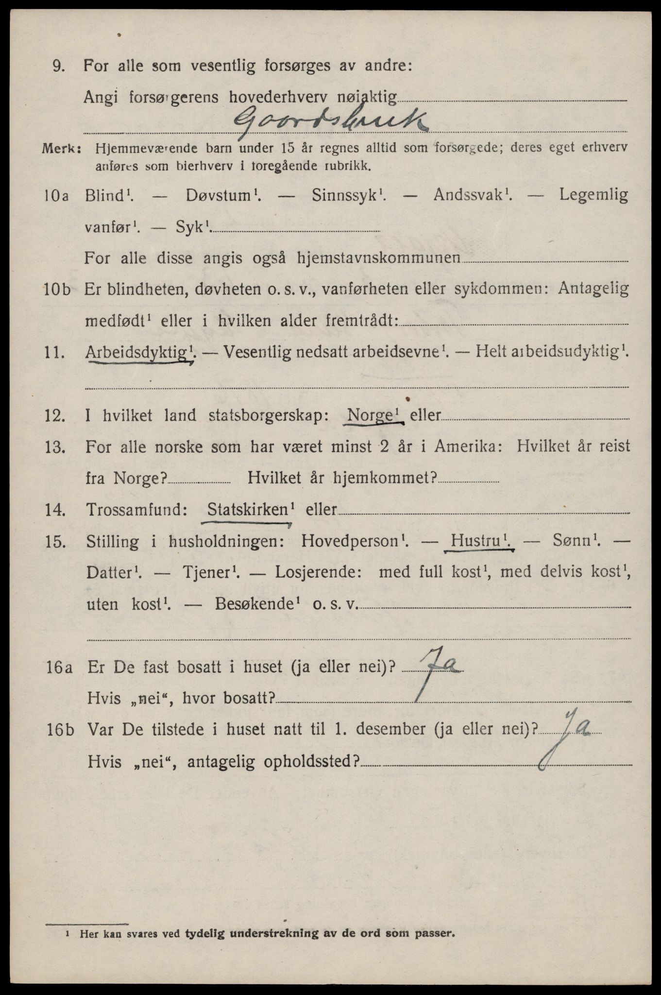 SAST, 1920 census for Skjold, 1920, p. 3907