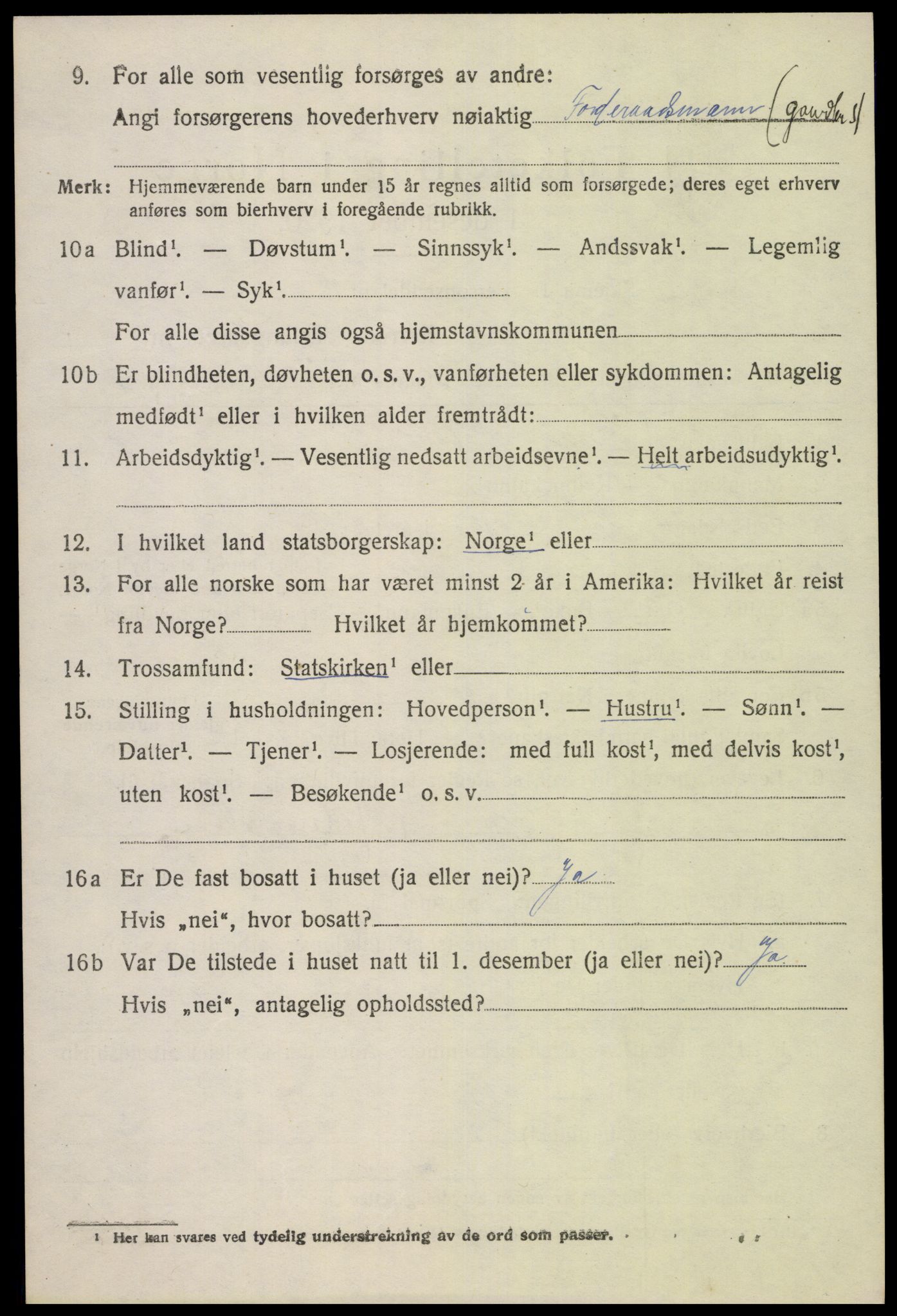SAK, 1920 census for Gyland, 1920, p. 1795
