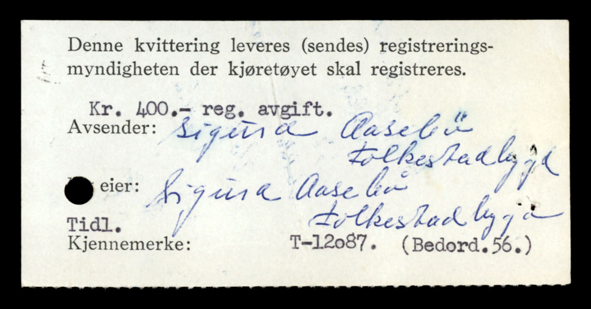 Møre og Romsdal vegkontor - Ålesund trafikkstasjon, AV/SAT-A-4099/F/Fe/L0033: Registreringskort for kjøretøy T 12151 - T 12474, 1927-1998, p. 494