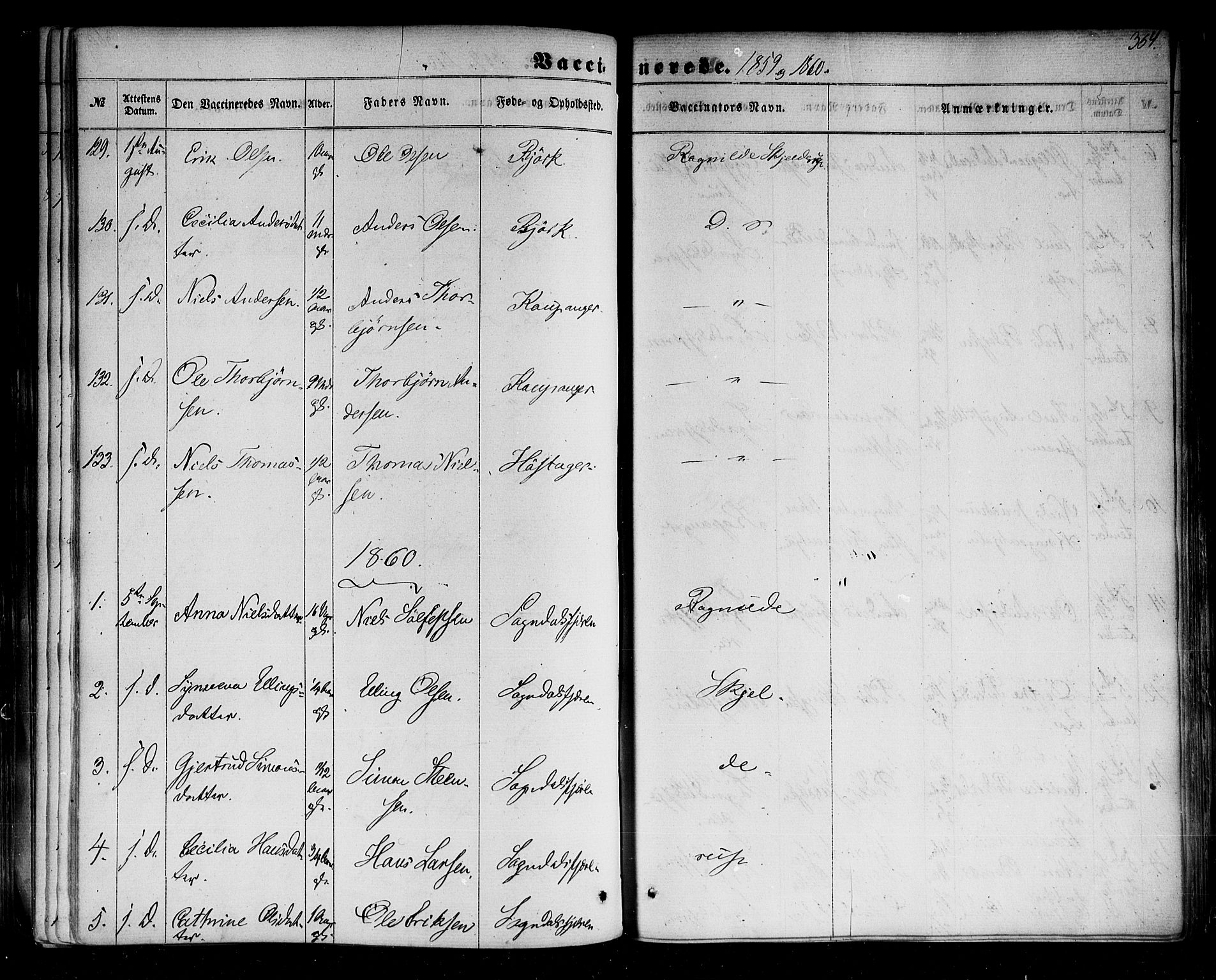 Sogndal sokneprestembete, SAB/A-81301/H/Haa/Haaa/L0013: Parish register (official) no. A 13, 1859-1877, p. 364