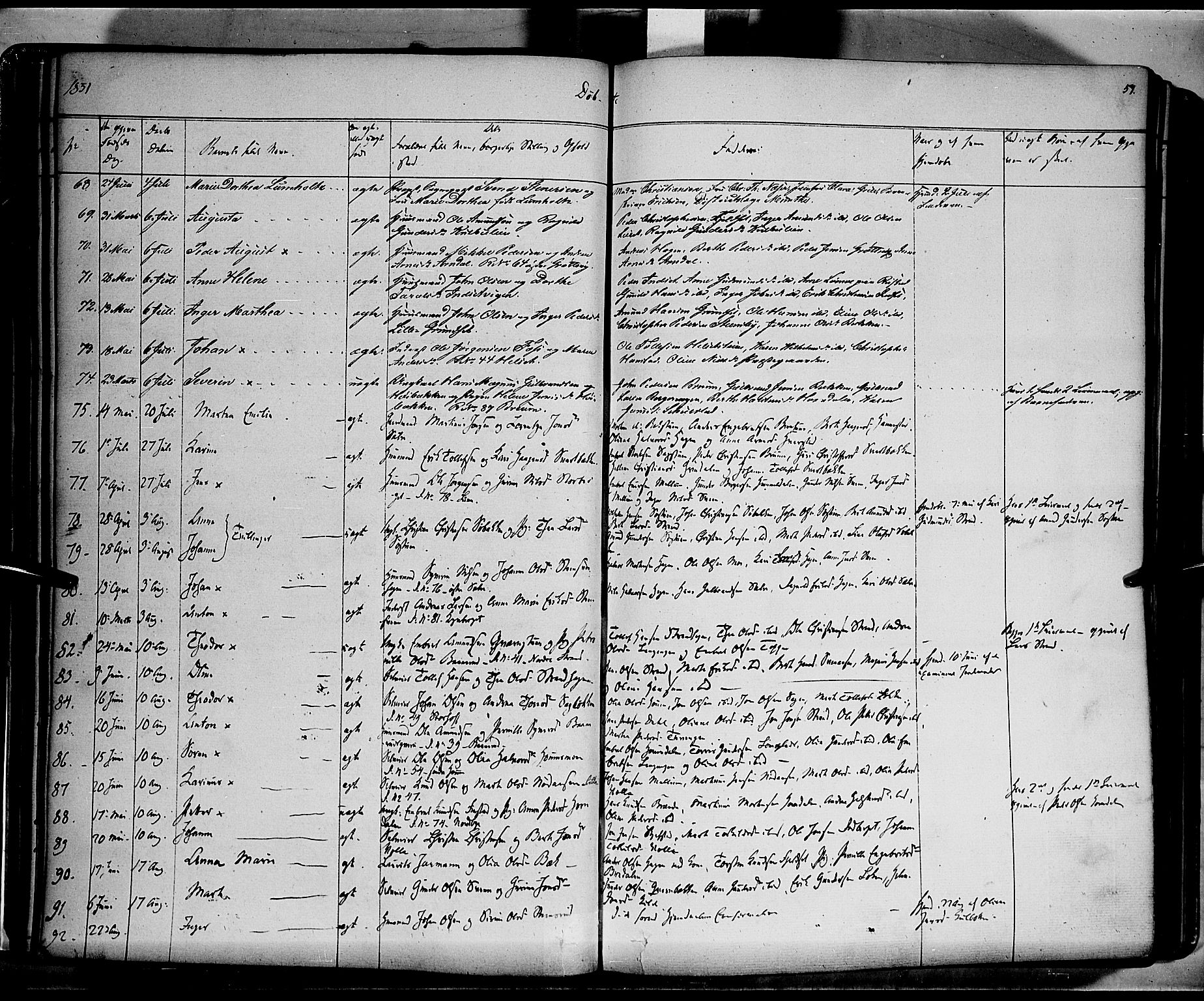 Elverum prestekontor, AV/SAH-PREST-044/H/Ha/Haa/L0009: Parish register (official) no. 9, 1843-1856, p. 57