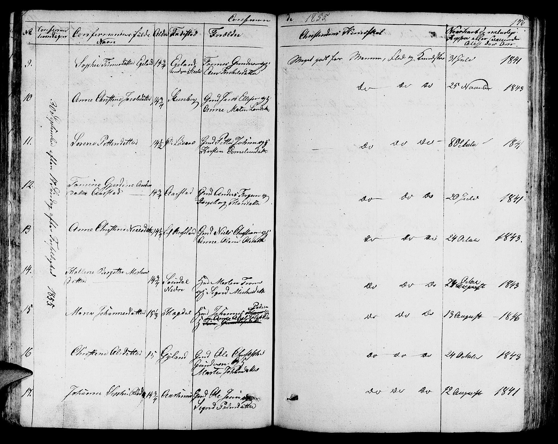 Sokndal sokneprestkontor, AV/SAST-A-101808: Parish register (copy) no. B 2, 1849-1865, p. 176