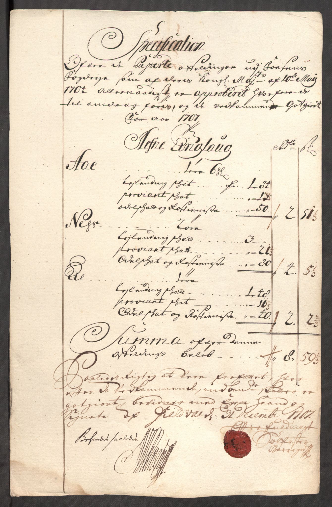 Rentekammeret inntil 1814, Reviderte regnskaper, Fogderegnskap, RA/EA-4092/R57/L3857: Fogderegnskap Fosen, 1706-1707, p. 420
