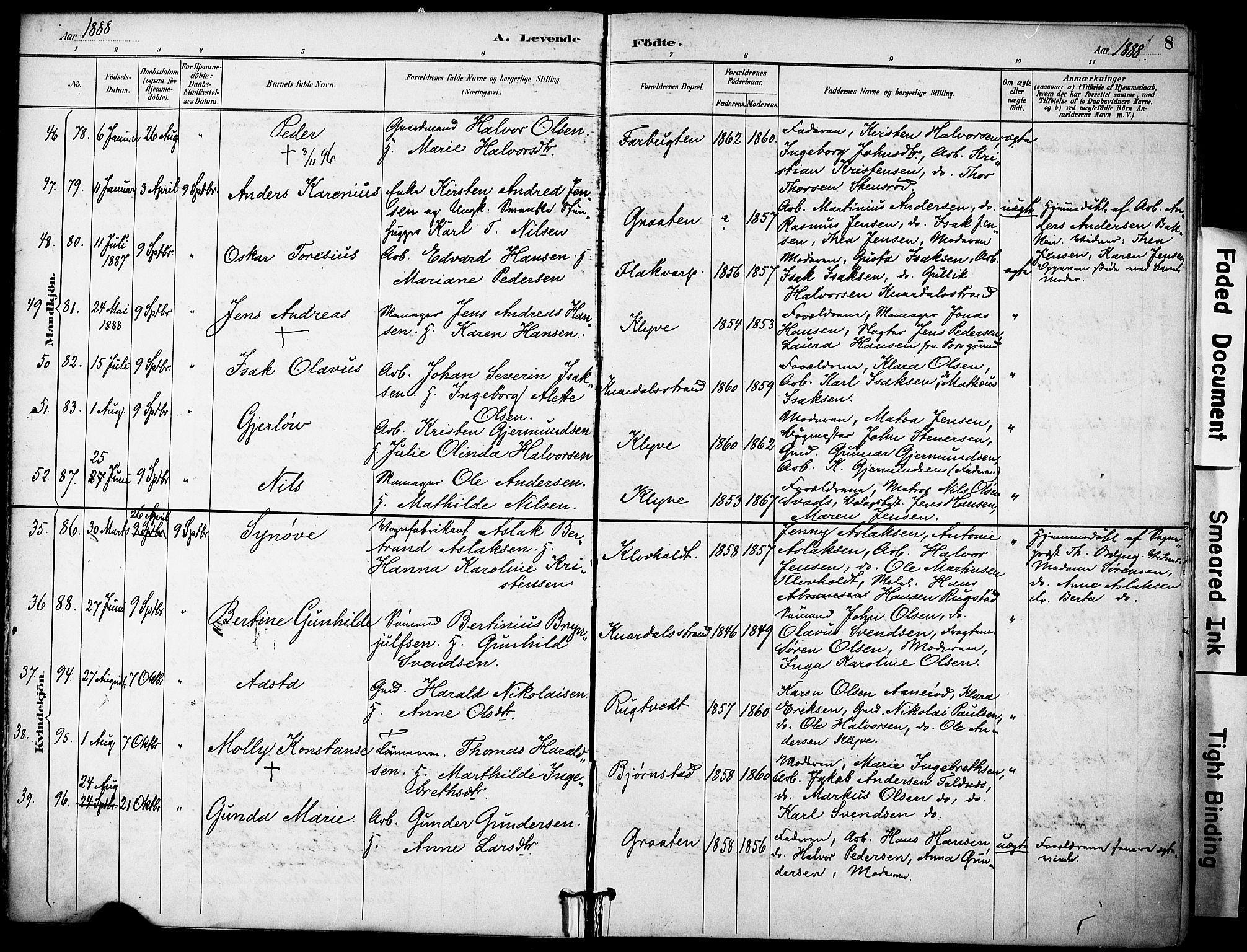 Solum kirkebøker, SAKO/A-306/F/Fa/L0010: Parish register (official) no. I 10, 1888-1898, p. 8