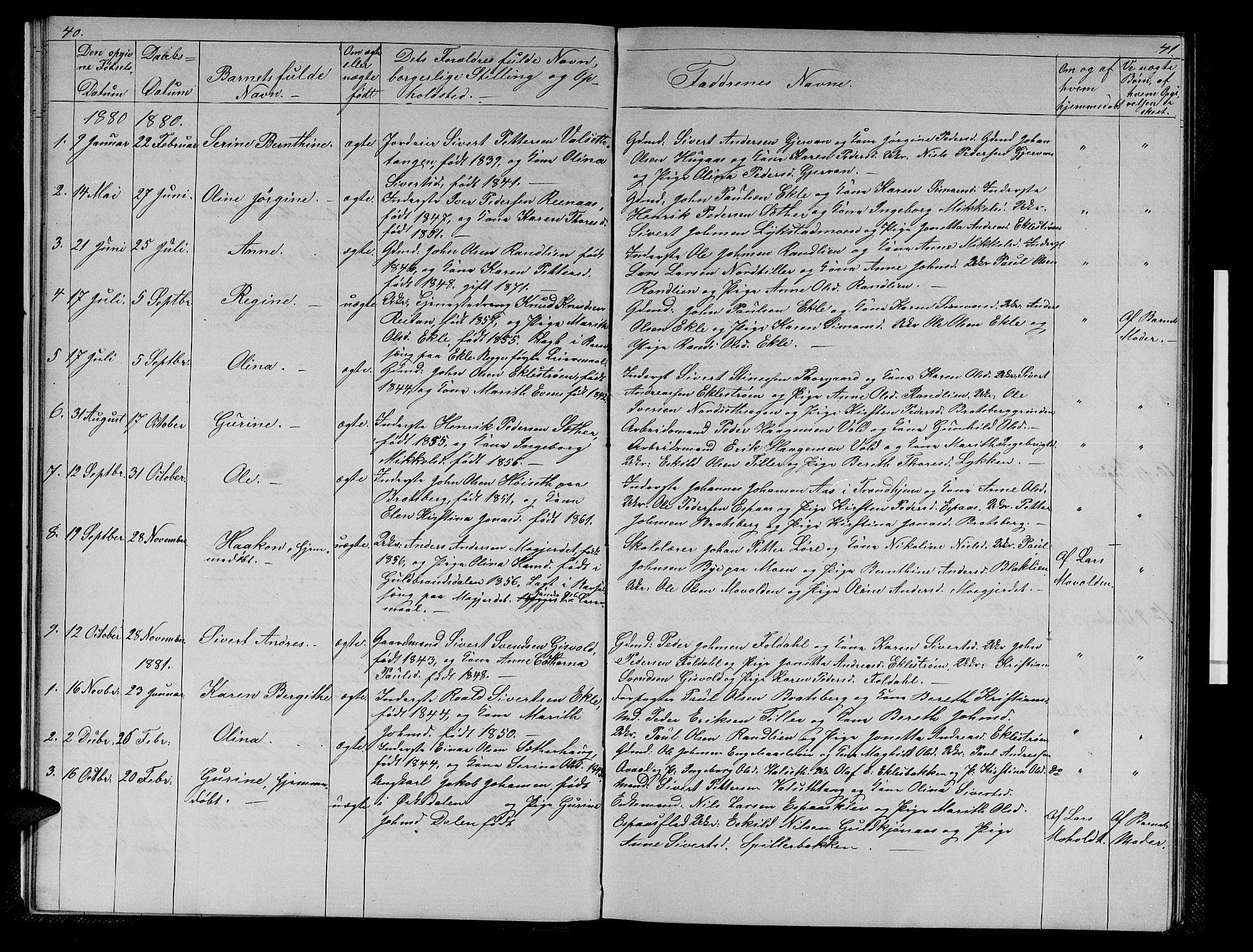 Ministerialprotokoller, klokkerbøker og fødselsregistre - Sør-Trøndelag, SAT/A-1456/608/L0340: Parish register (copy) no. 608C06, 1864-1889, p. 40-41