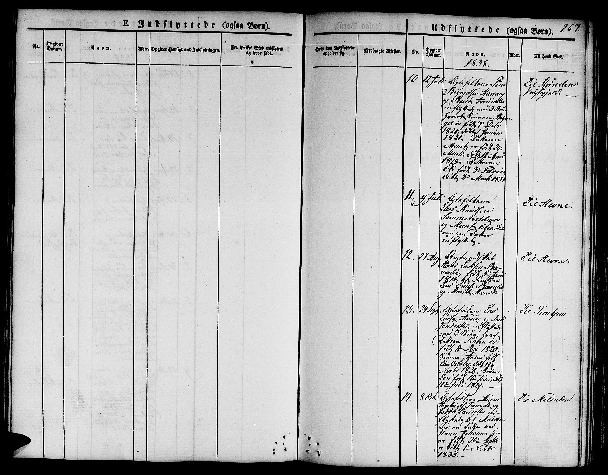 Ministerialprotokoller, klokkerbøker og fødselsregistre - Sør-Trøndelag, SAT/A-1456/668/L0804: Parish register (official) no. 668A04, 1826-1839, p. 267
