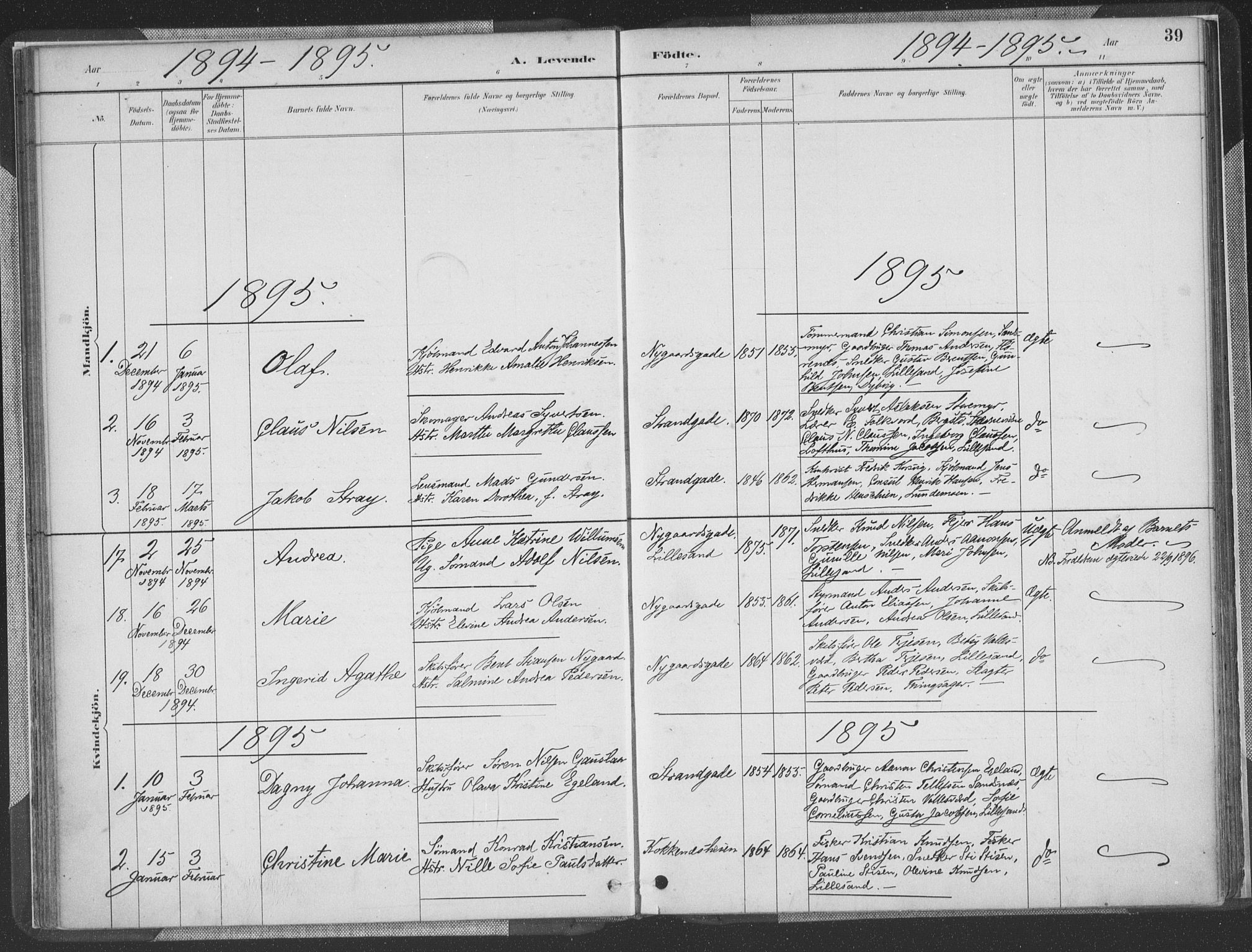 Vestre Moland sokneprestkontor, SAK/1111-0046/F/Fa/Faa/L0001: Parish register (official) no. A 1, 1884-1899, p. 40