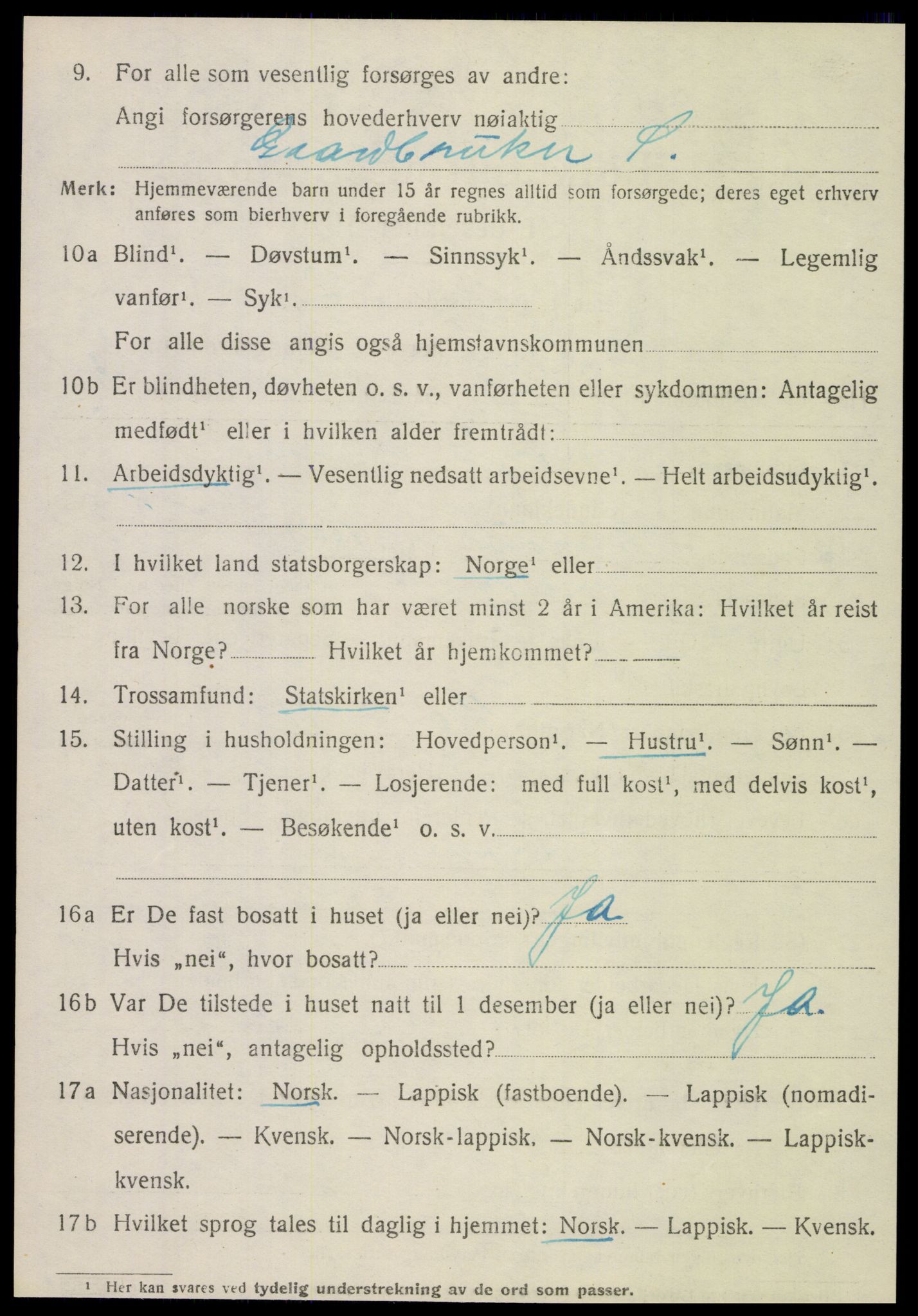 SAT, 1920 census for Meløy, 1920, p. 4712