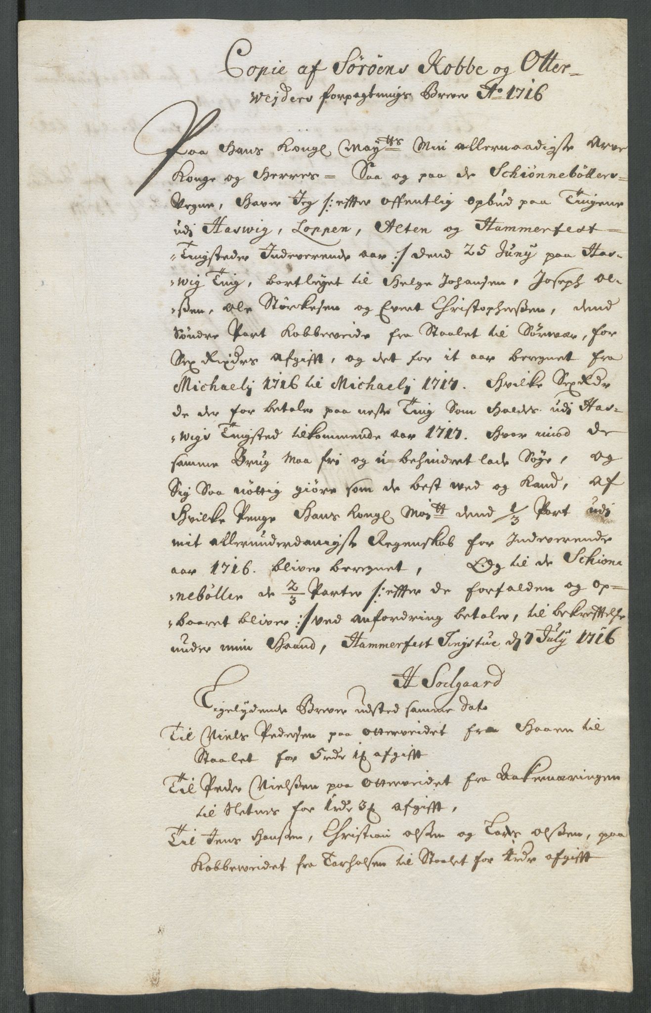 Rentekammeret inntil 1814, Reviderte regnskaper, Fogderegnskap, AV/RA-EA-4092/R69/L4857: Fogderegnskap Finnmark/Vardøhus, 1716-1718, p. 63