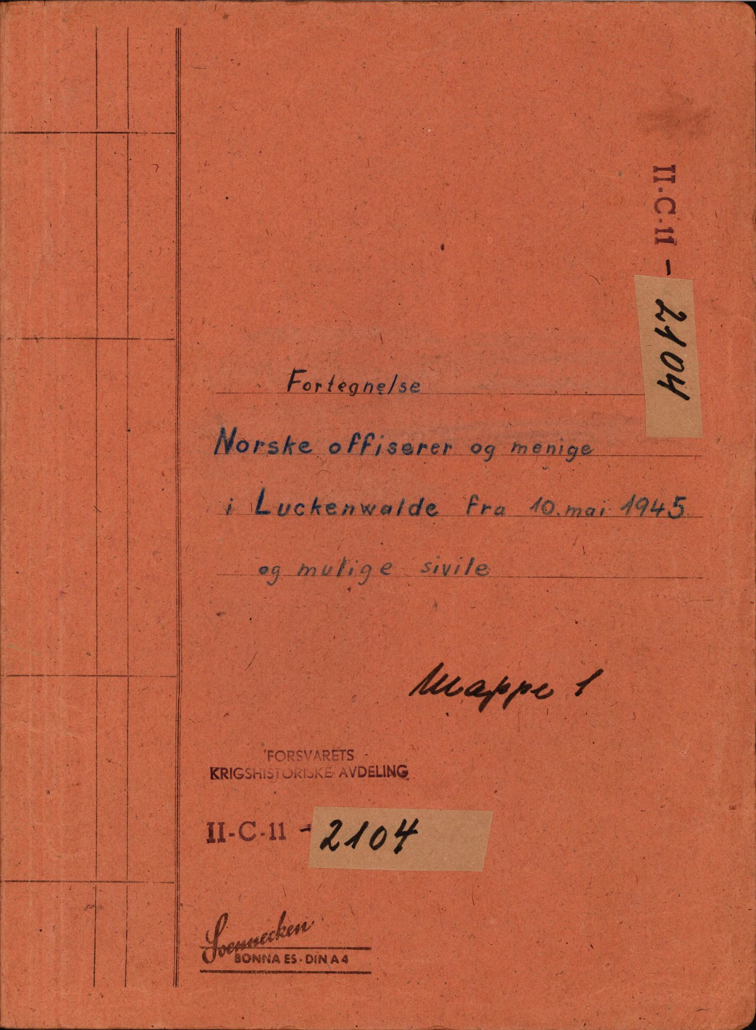 Forsvaret, Forsvarets krigshistoriske avdeling, RA/RAFA-2017/Y/Yf/L0202: II-C-11-2103-2104  -  Norske offiserer i krigsfangenskap, 1940-1945, p. 12