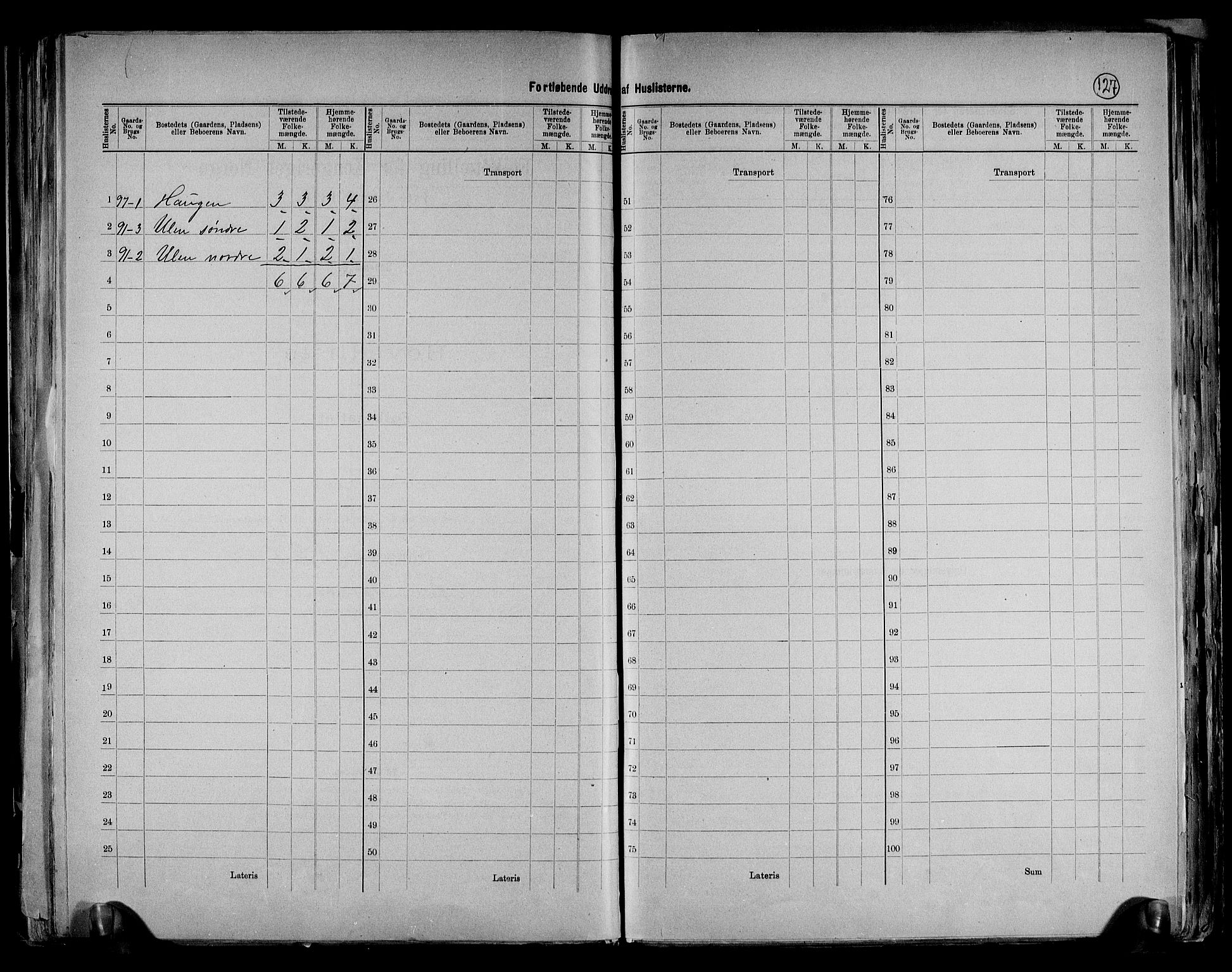 RA, 1891 census for 0518 Nord-Fron, 1891, p. 22
