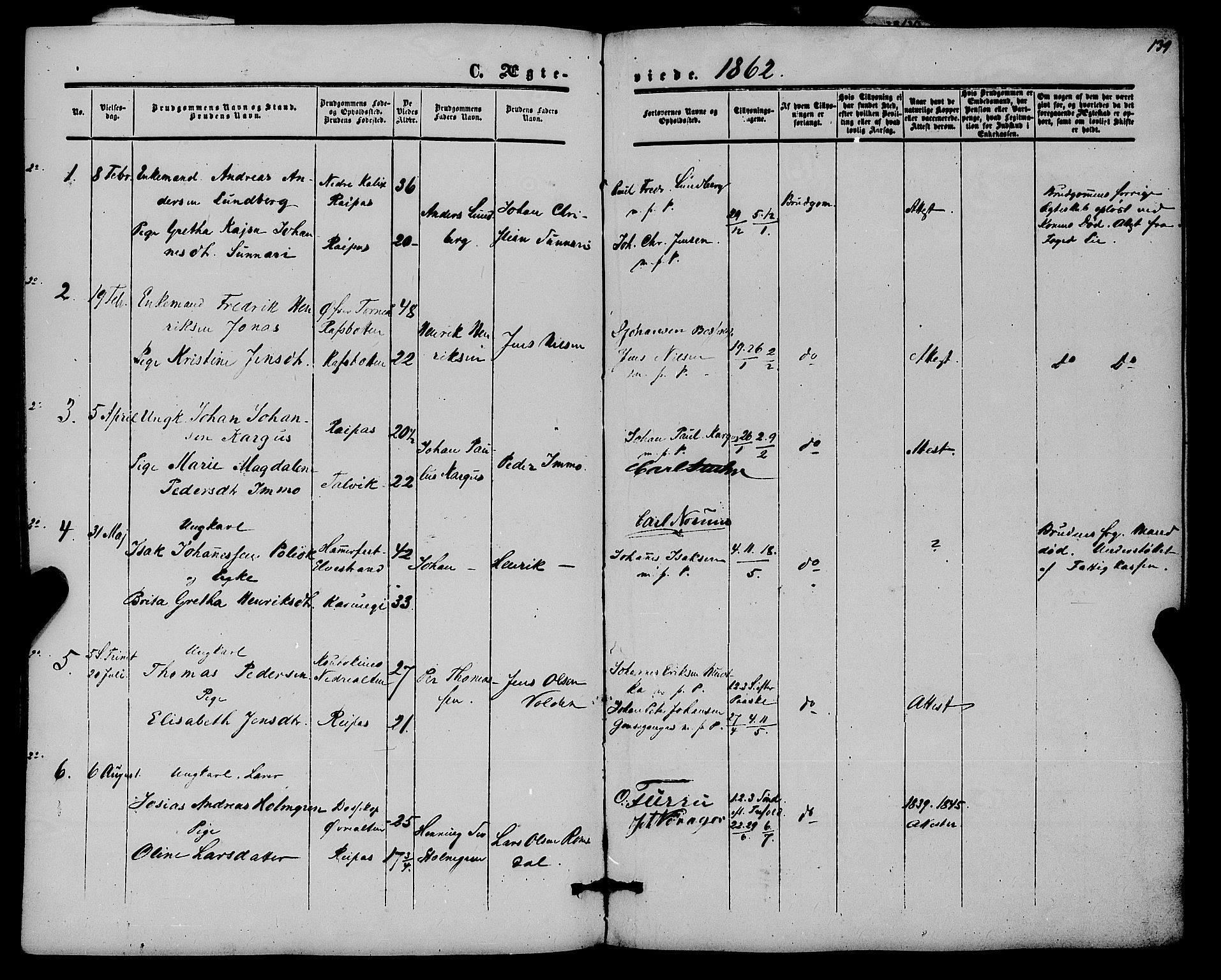 Alta sokneprestkontor, SATØ/S-1338/H/Ha/L0001.kirke: Parish register (official) no. 1, 1858-1878, p. 139