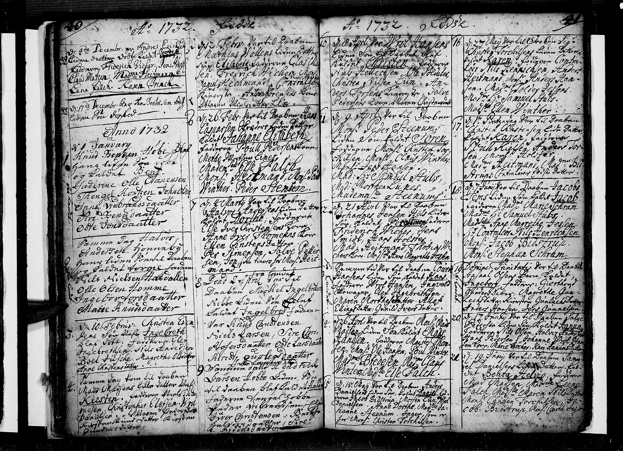 Risør sokneprestkontor, SAK/1111-0035/F/Fb/L0001: Parish register (copy) no. B 1, 1716-1747, p. 40-41