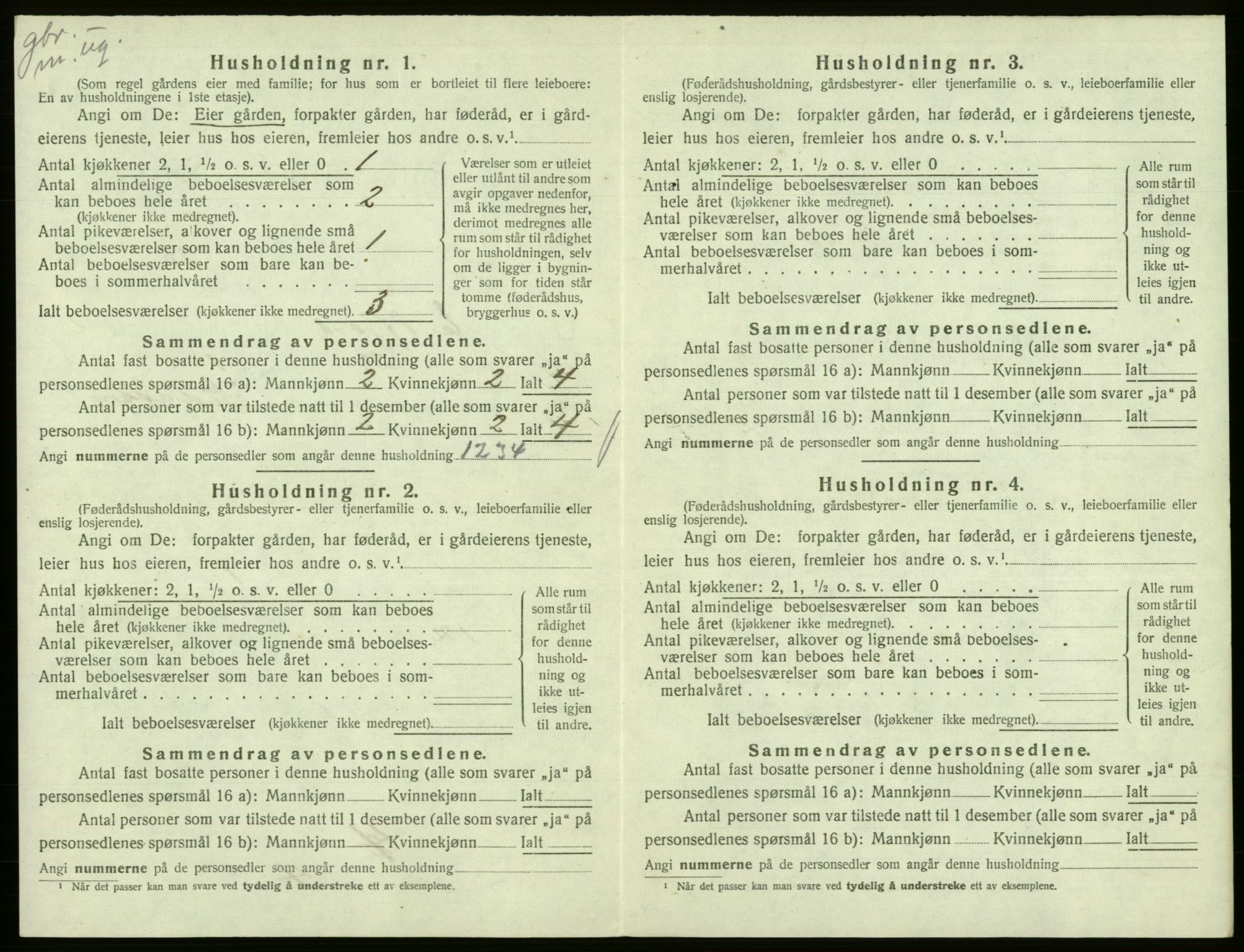 SAB, 1920 census for Eidfjord, 1920, p. 132