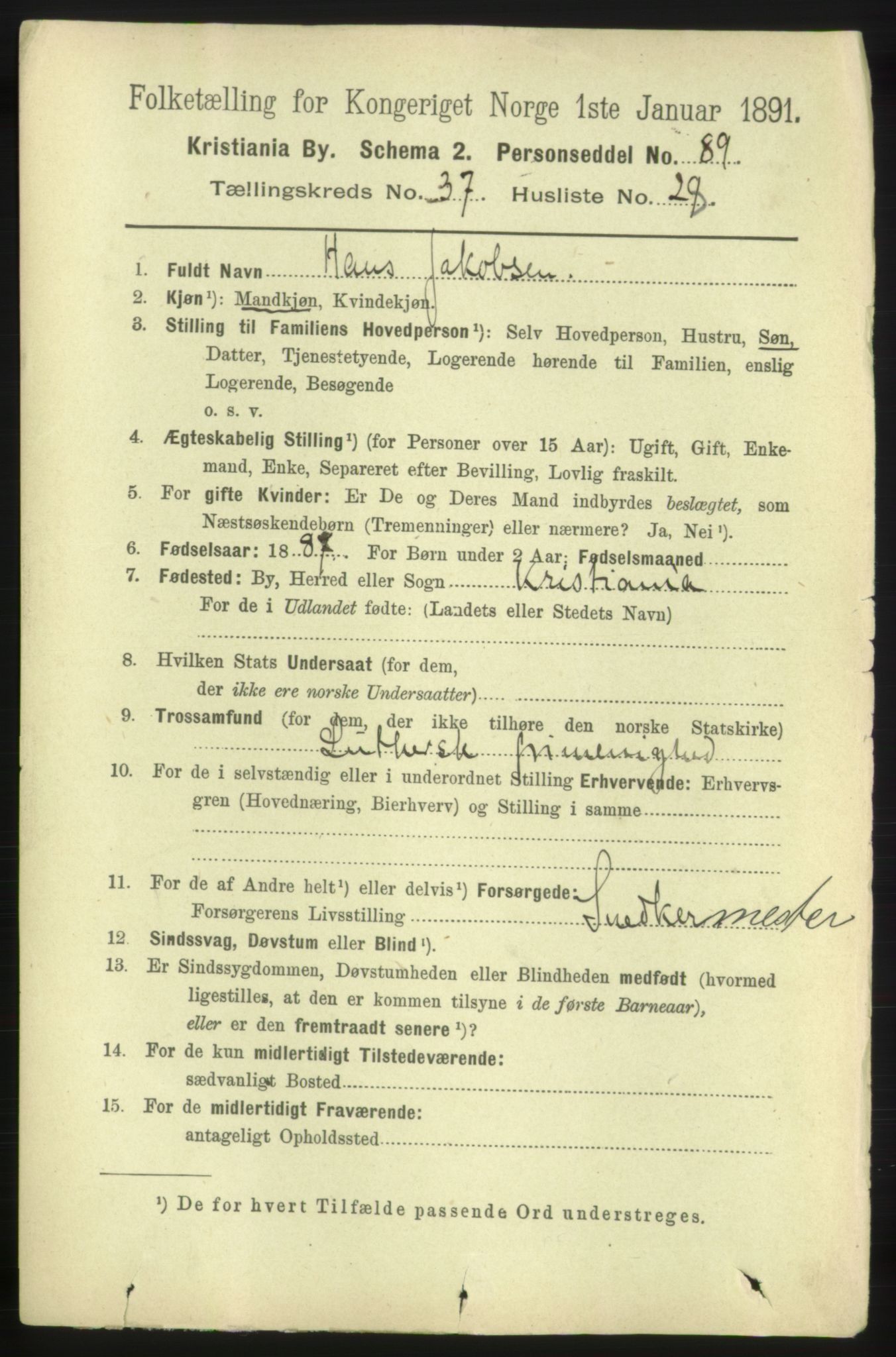 RA, 1891 census for 0301 Kristiania, 1891, p. 21213