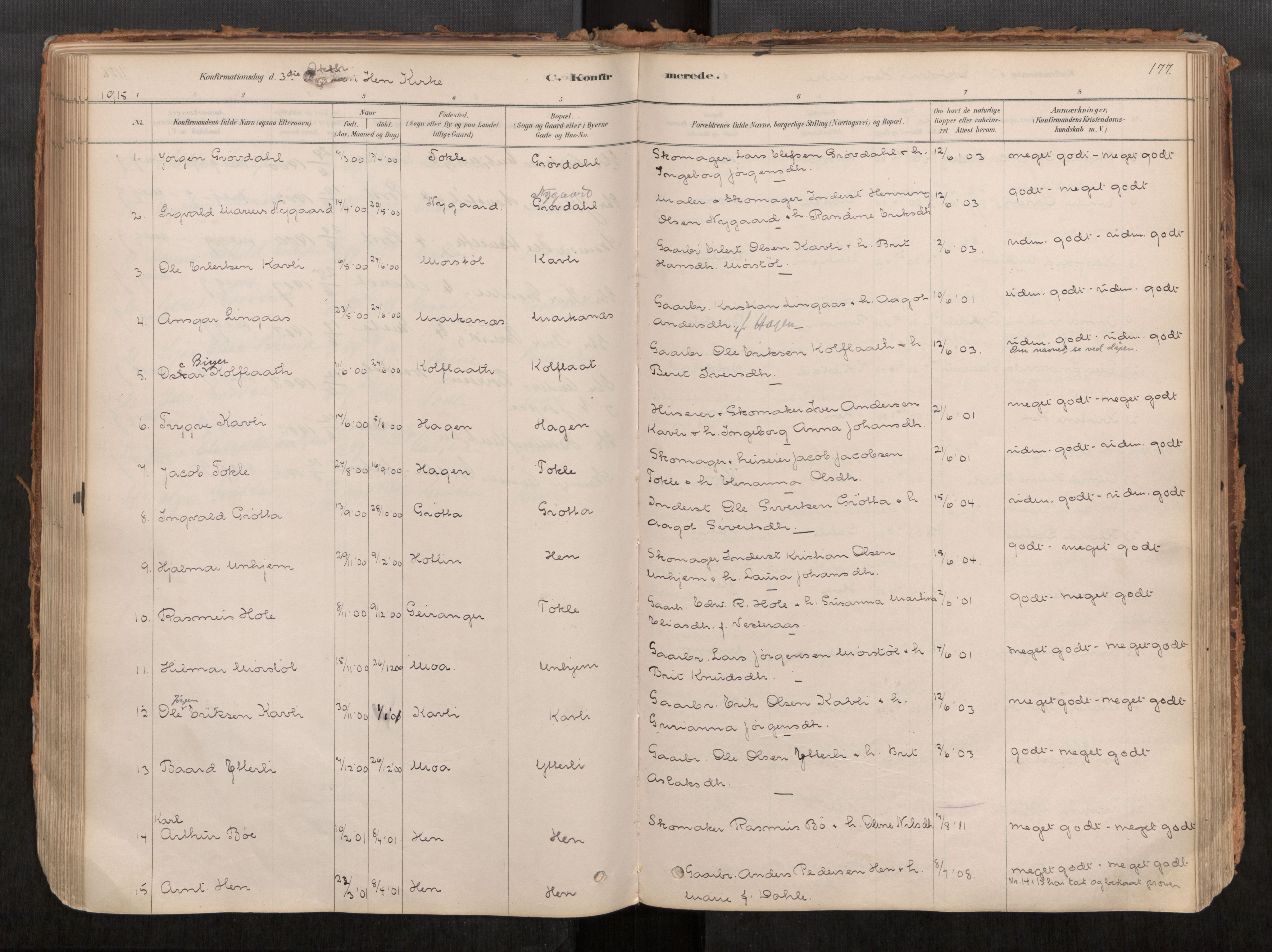 Ministerialprotokoller, klokkerbøker og fødselsregistre - Møre og Romsdal, SAT/A-1454/545/L0594: Parish register (official) no. 545A03, 1878-1920, p. 177