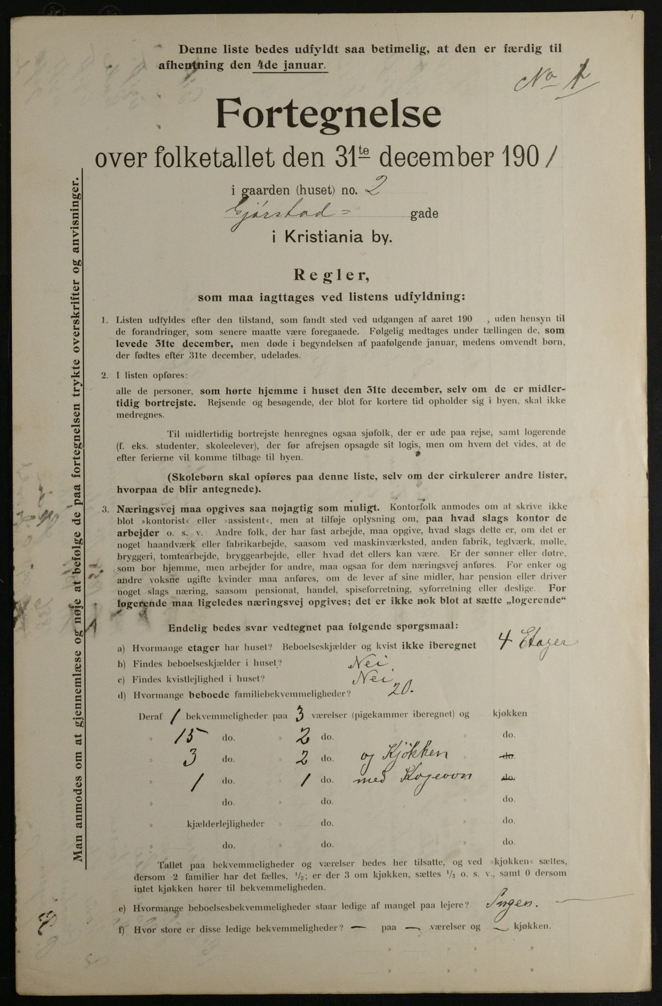 OBA, Municipal Census 1901 for Kristiania, 1901, p. 4698