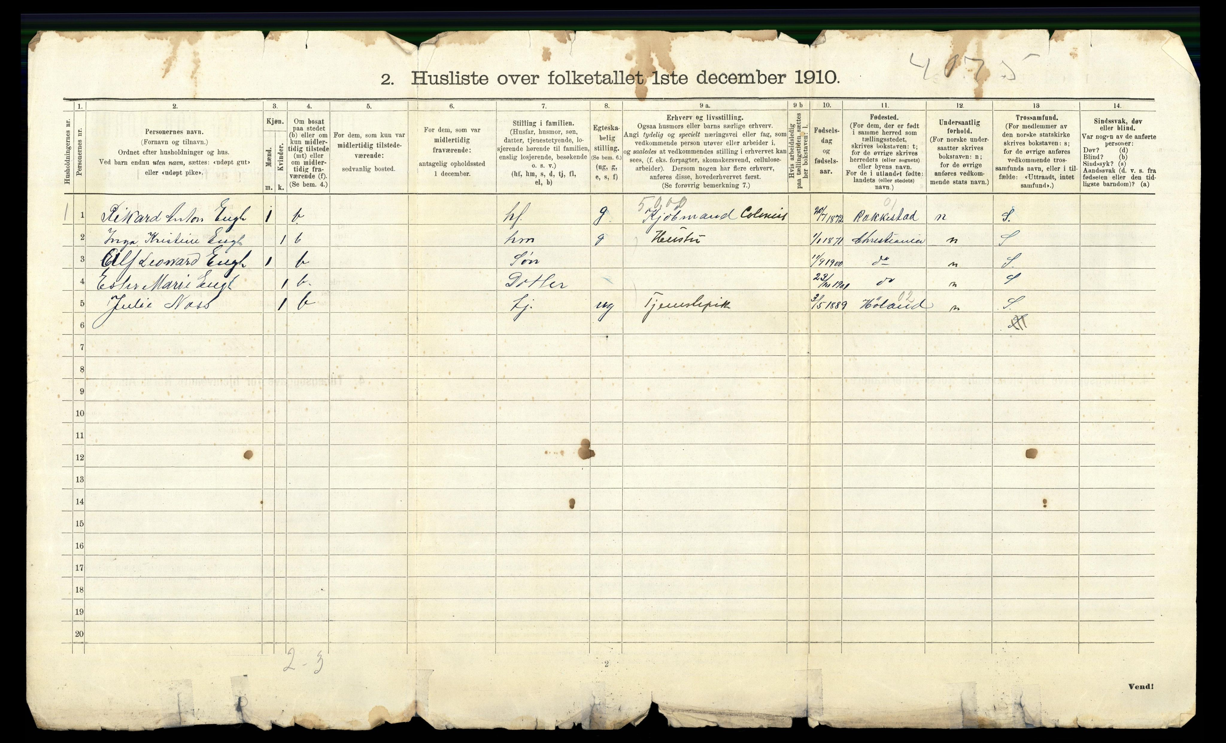 RA, 1910 census for Aker, 1910, p. 4292