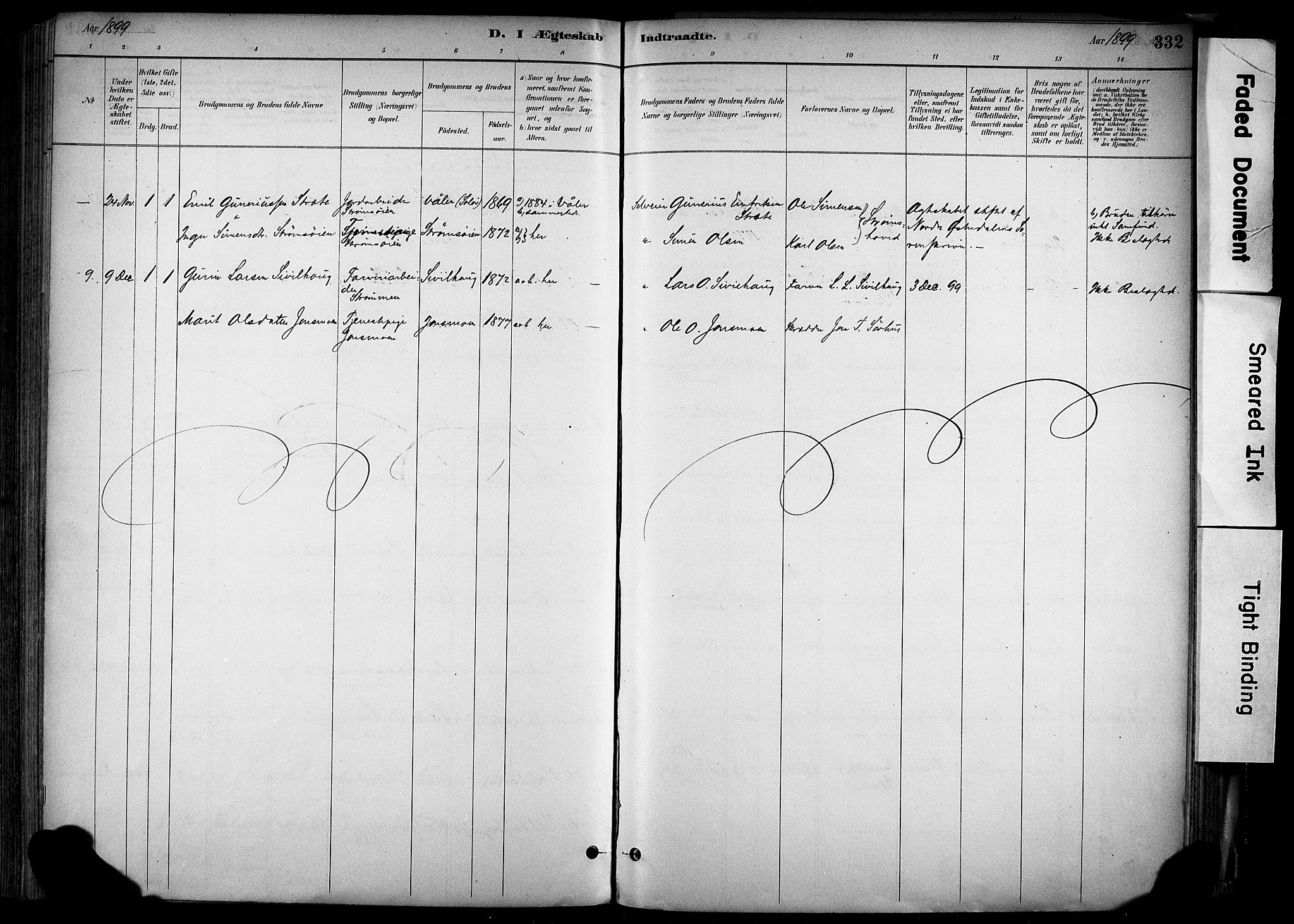 Alvdal prestekontor, AV/SAH-PREST-060/H/Ha/Haa/L0002: Parish register (official) no. 2, 1883-1906, p. 332