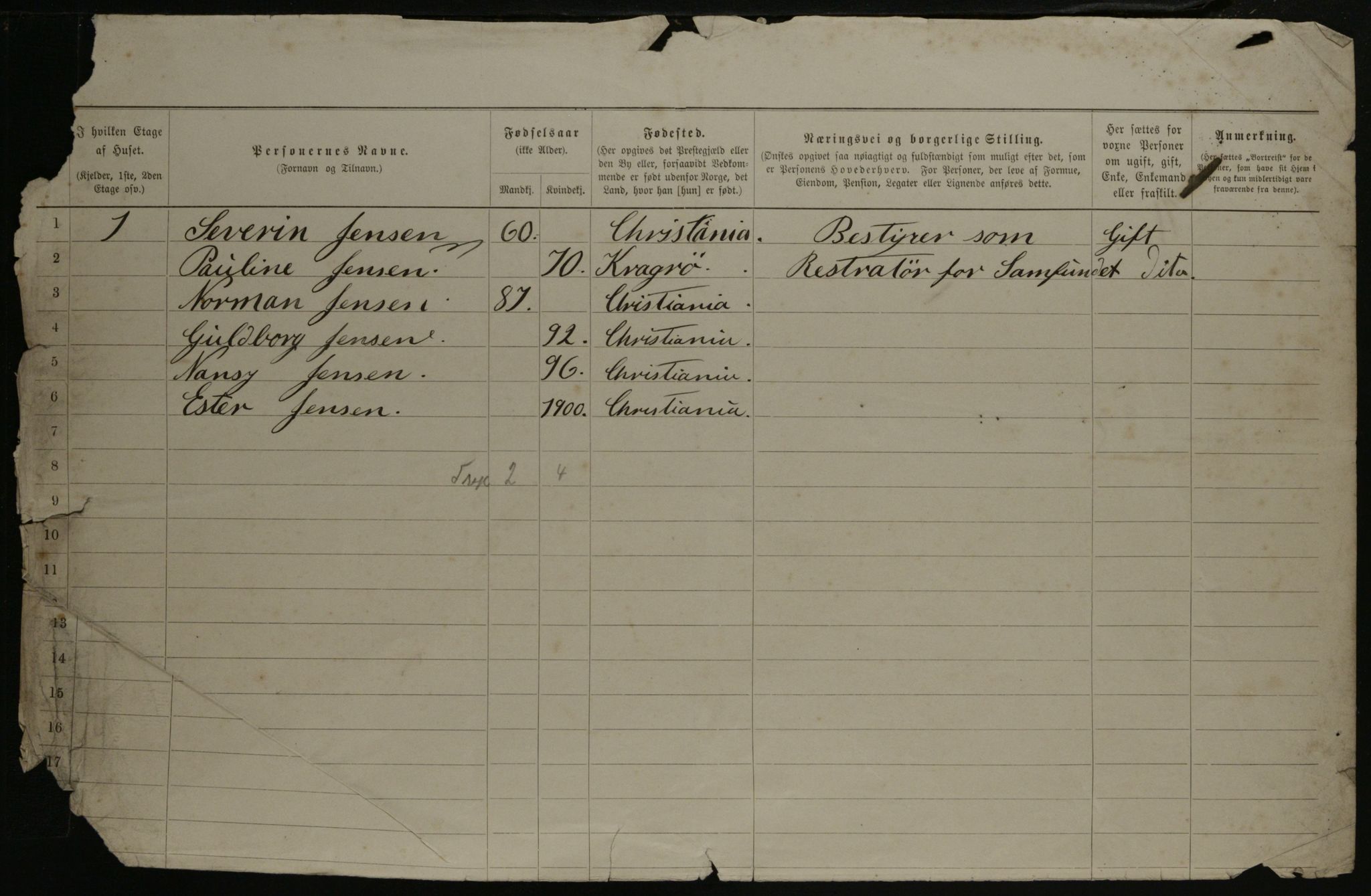 OBA, Municipal Census 1901 for Kristiania, 1901, p. 18769