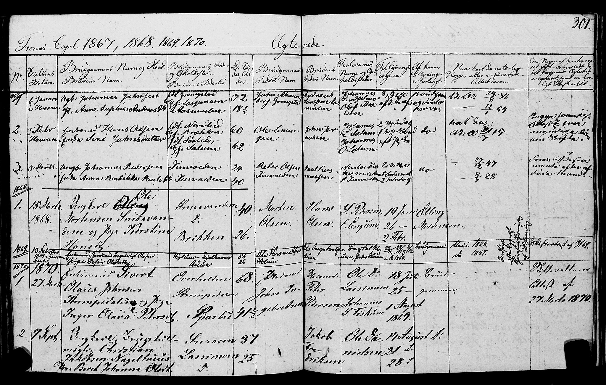 Ministerialprotokoller, klokkerbøker og fødselsregistre - Nord-Trøndelag, SAT/A-1458/762/L0538: Parish register (official) no. 762A02 /2, 1833-1879, p. 301