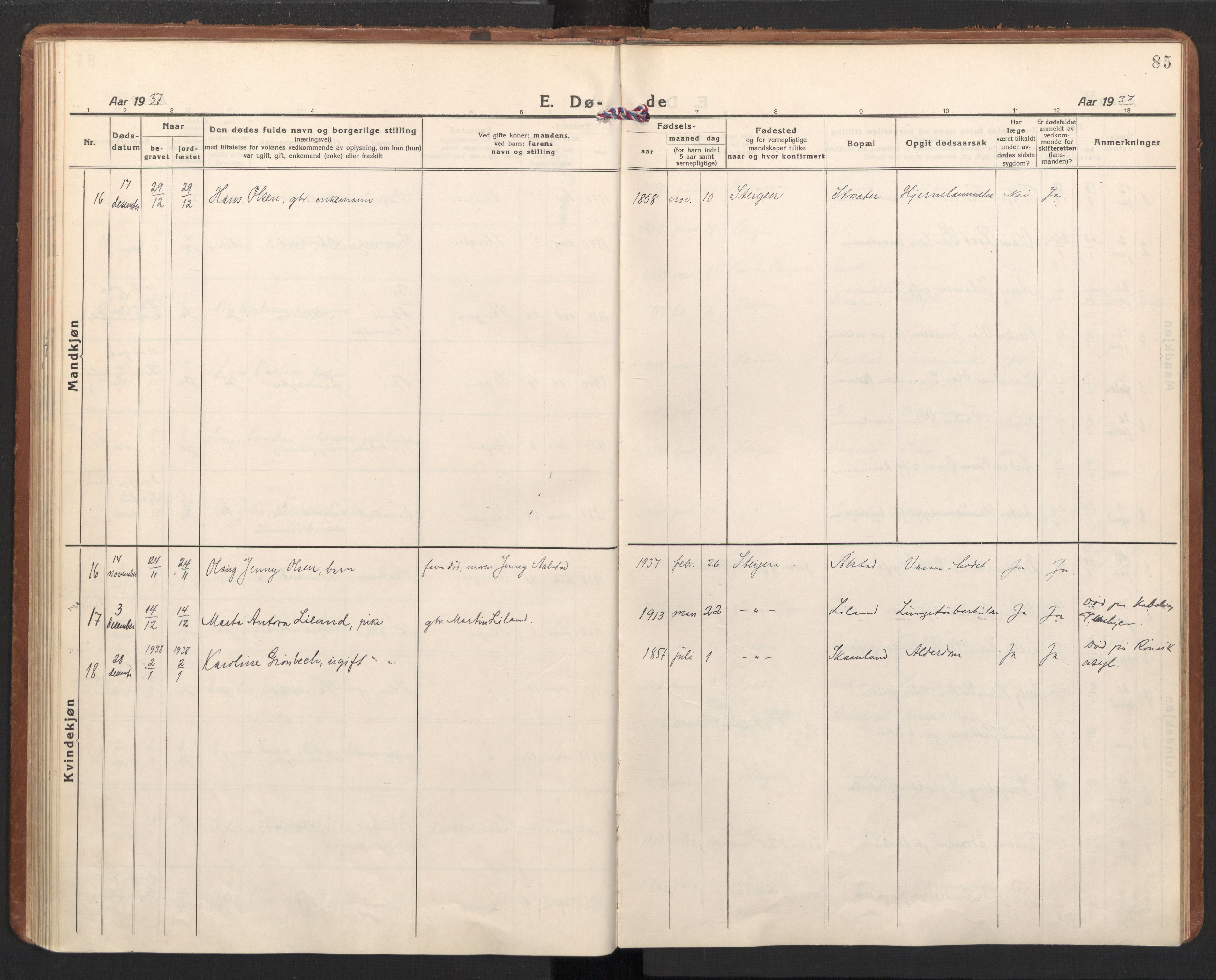 Ministerialprotokoller, klokkerbøker og fødselsregistre - Nordland, SAT/A-1459/855/L0809: Parish register (official) no. 855A18, 1921-1939, p. 85