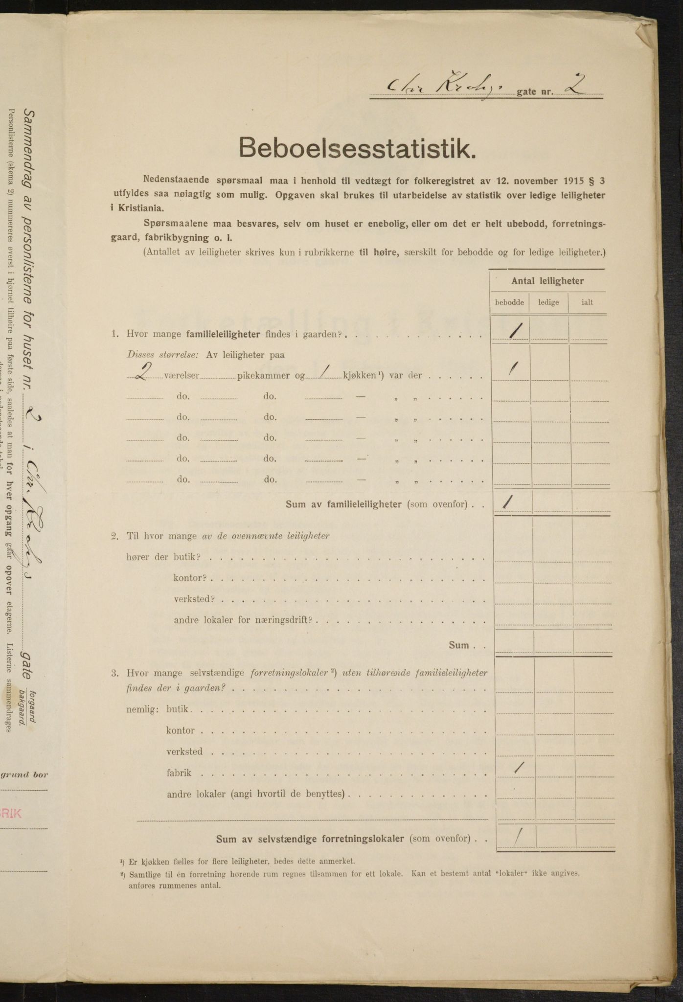 OBA, Municipal Census 1916 for Kristiania, 1916, p. 11830