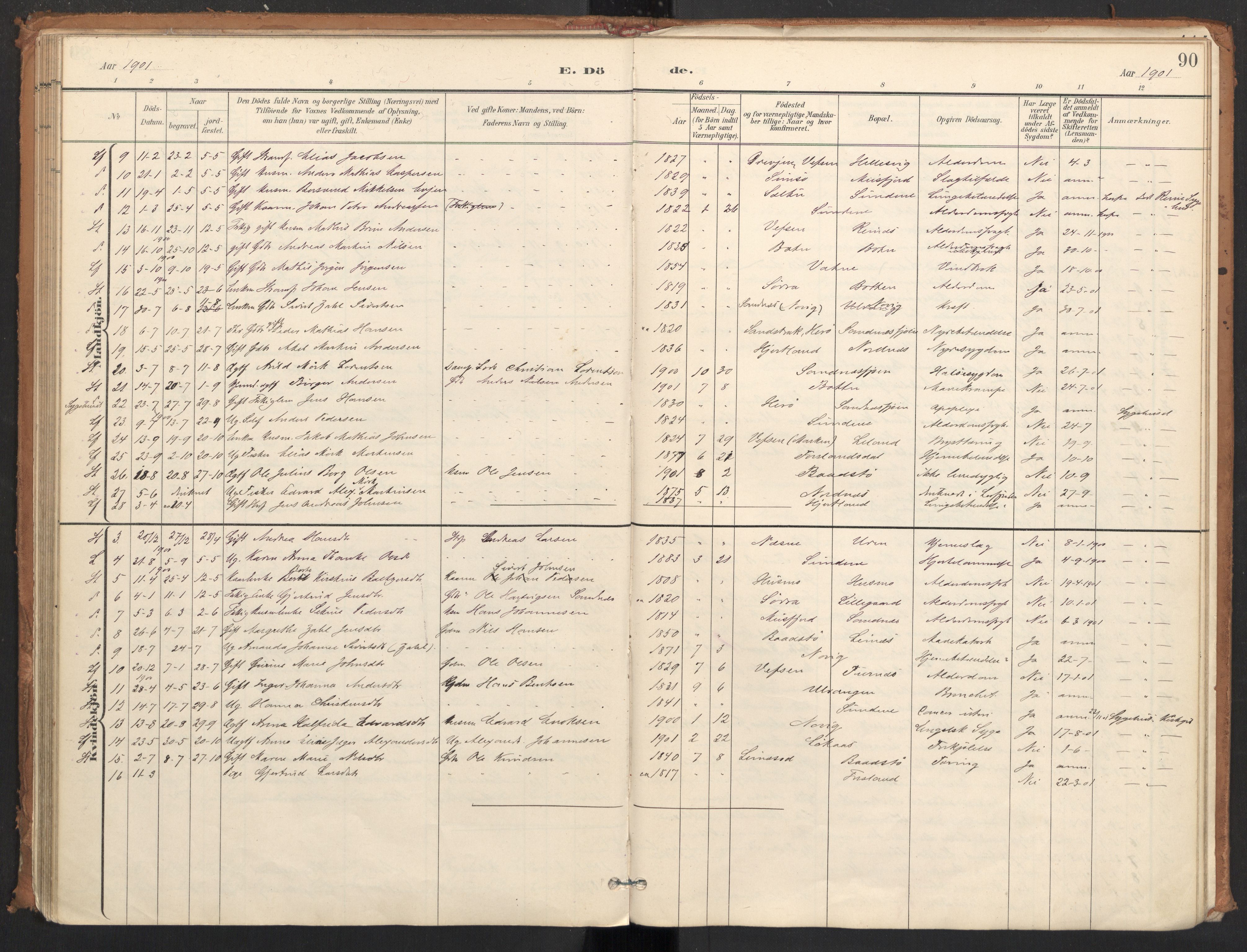 Ministerialprotokoller, klokkerbøker og fødselsregistre - Nordland, AV/SAT-A-1459/831/L0472: Parish register (official) no. 831A03, 1897-1912, p. 90