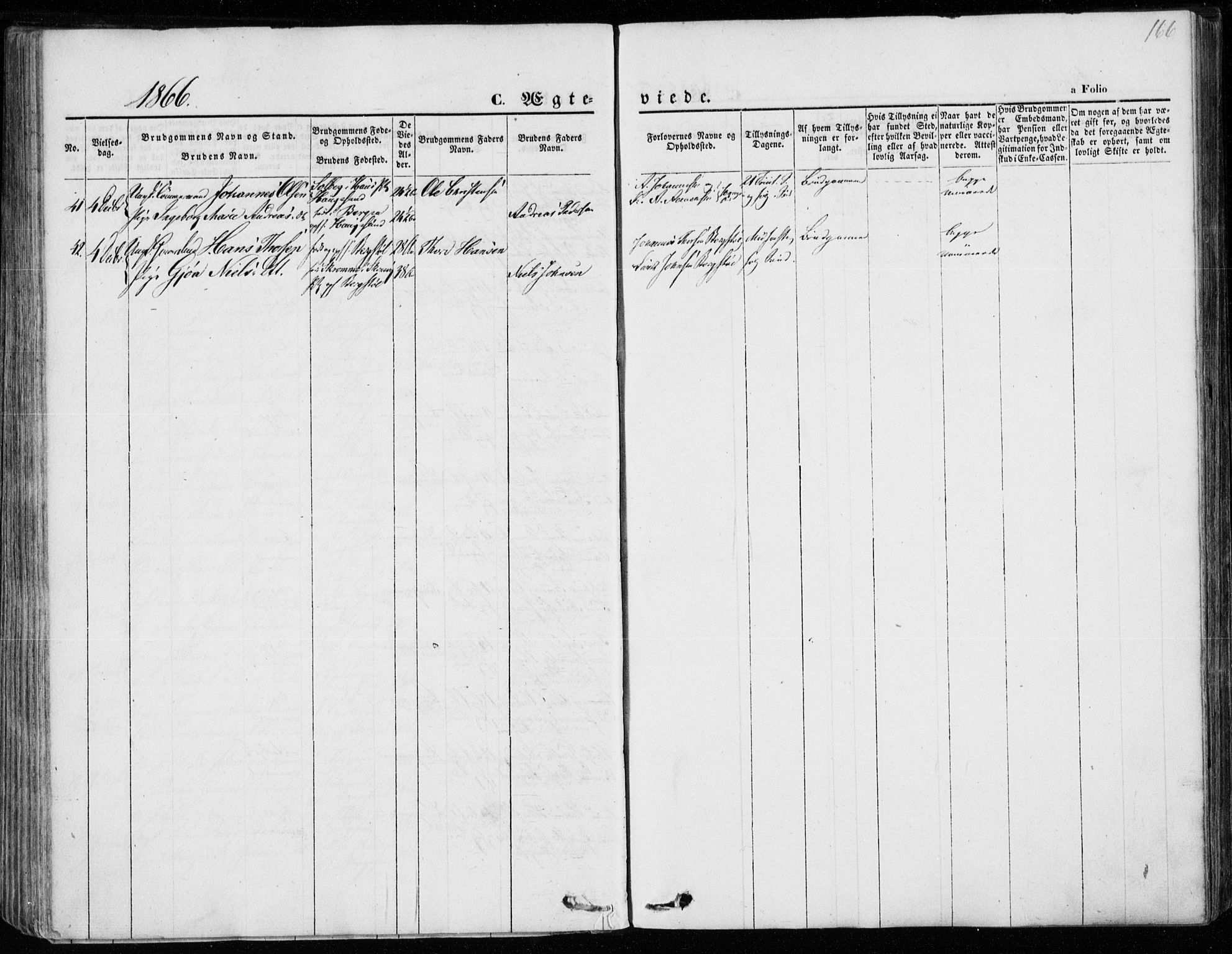 Torvastad sokneprestkontor, AV/SAST-A -101857/H/Ha/Haa/L0011: Parish register (official) no. A 11, 1857-1866, p. 166