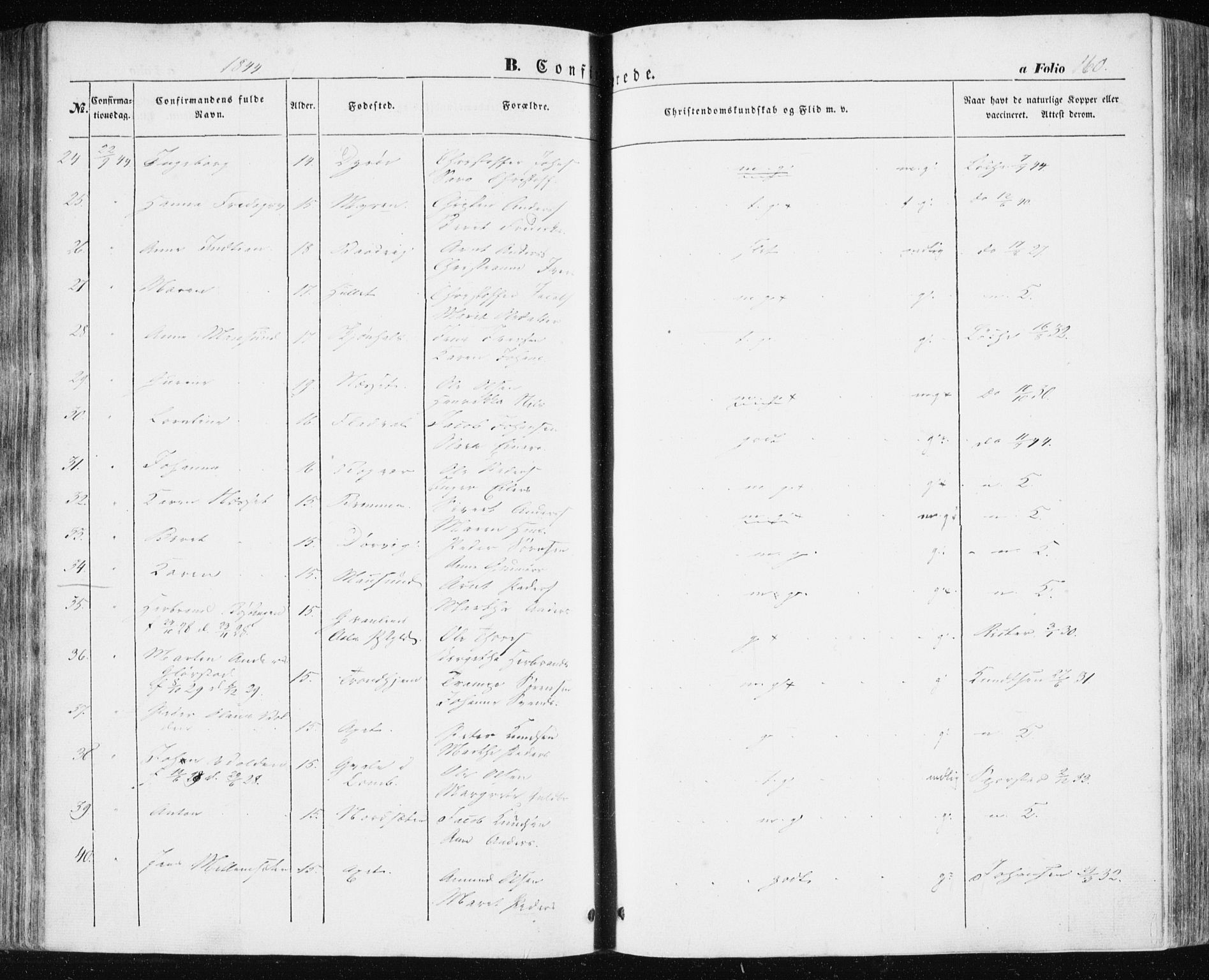 Ministerialprotokoller, klokkerbøker og fødselsregistre - Sør-Trøndelag, AV/SAT-A-1456/634/L0529: Parish register (official) no. 634A05, 1843-1851, p. 160