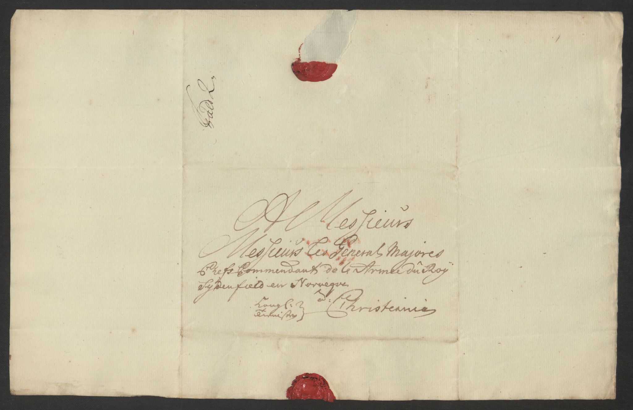 Kommanderende general (KG I) med Det norske krigsdirektorium, AV/RA-EA-5419/D/L0153: Fredriksten festning: Brev, inventarfortegnelser og regnskapsekstrakter, 1724-1729, p. 496