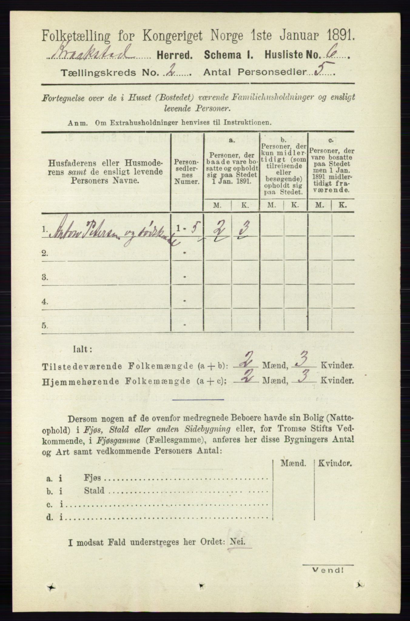 RA, 1891 census for 0212 Kråkstad, 1891, p. 680