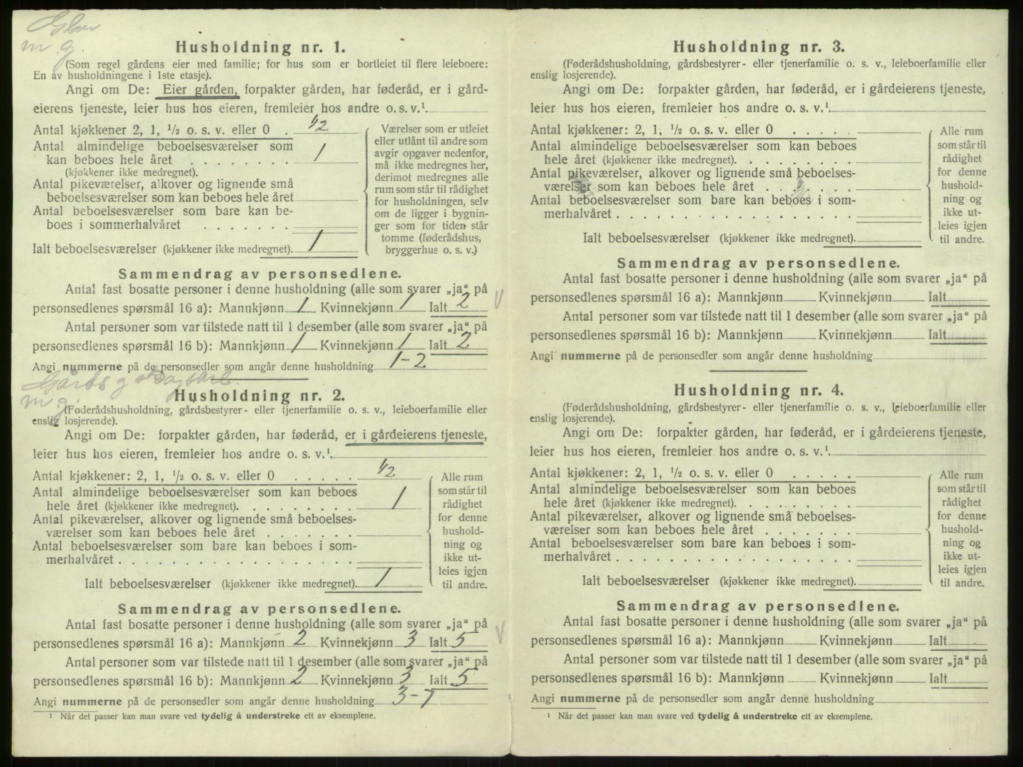 SAB, 1920 census for Hosanger, 1920, p. 610