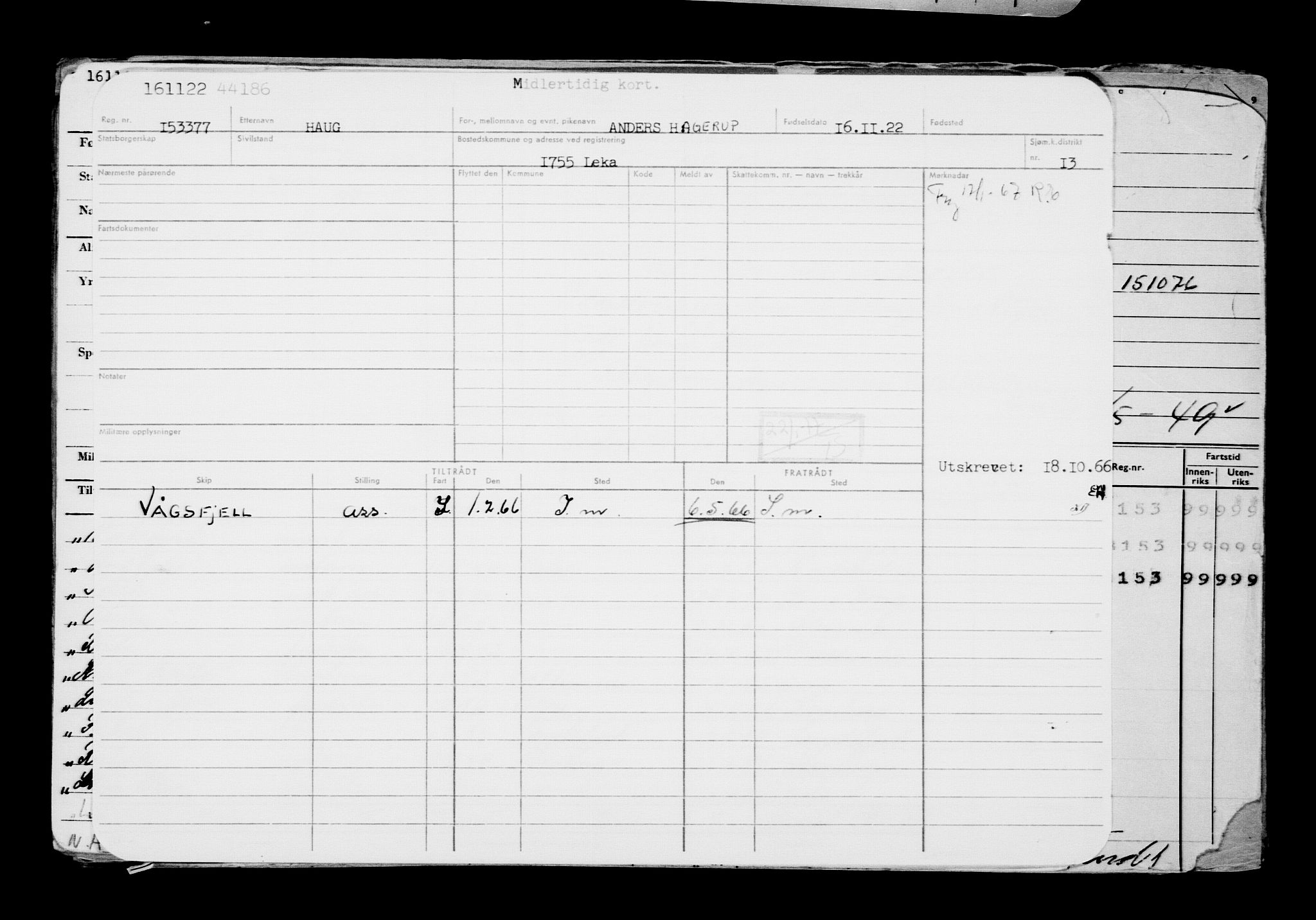 Direktoratet for sjømenn, AV/RA-S-3545/G/Gb/L0212: Hovedkort, 1922, p. 307