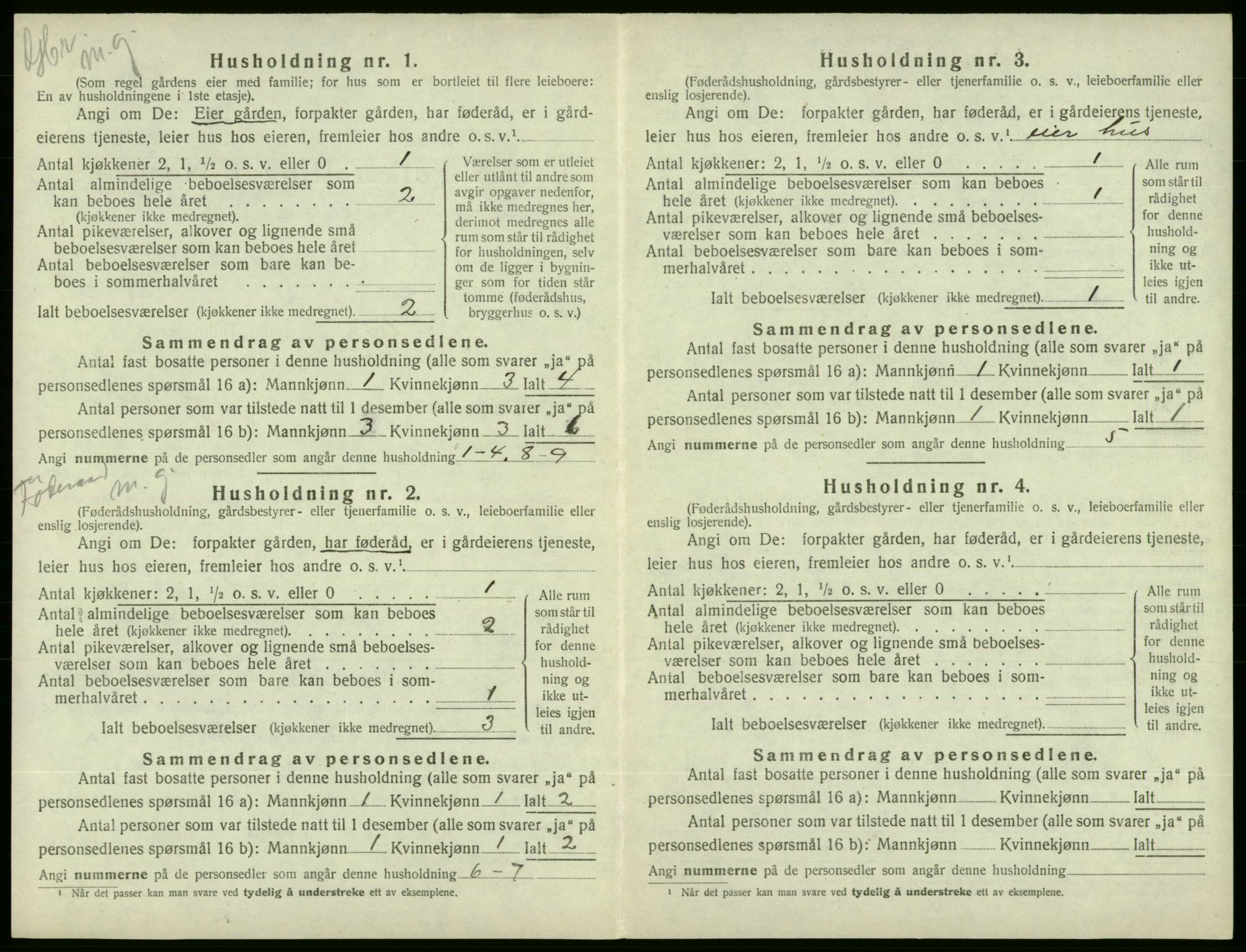 SAB, 1920 census for Ølen, 1920, p. 520