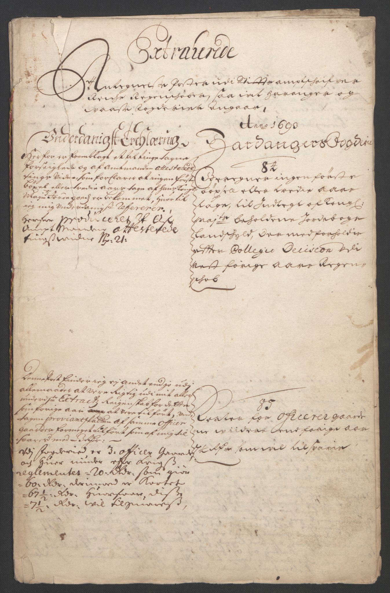 Rentekammeret inntil 1814, Reviderte regnskaper, Fogderegnskap, RA/EA-4092/R48/L2975: Fogderegnskap Sunnhordland og Hardanger, 1694, p. 349