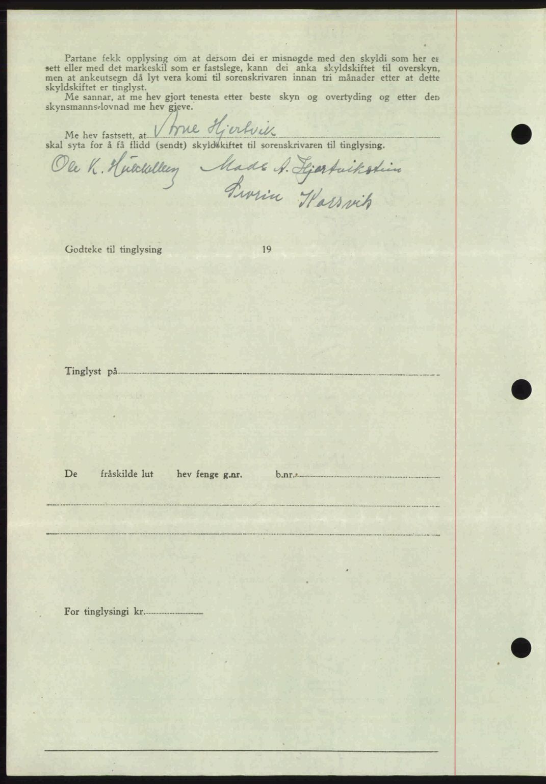 Romsdal sorenskriveri, AV/SAT-A-4149/1/2/2C: Mortgage book no. A23, 1947-1947, Diary no: : 1407/1947