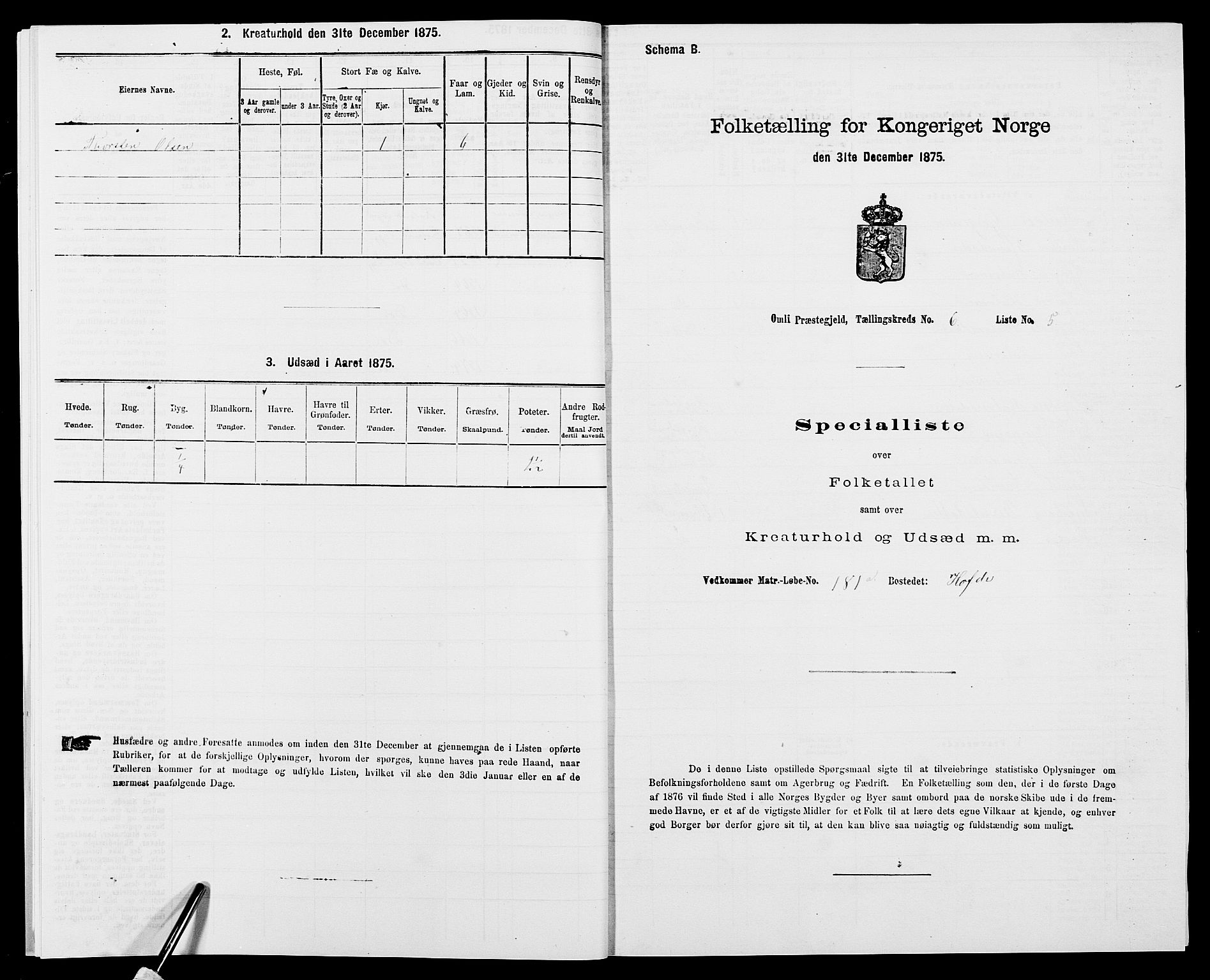 SAK, 1875 census for 0929P Åmli, 1875, p. 464