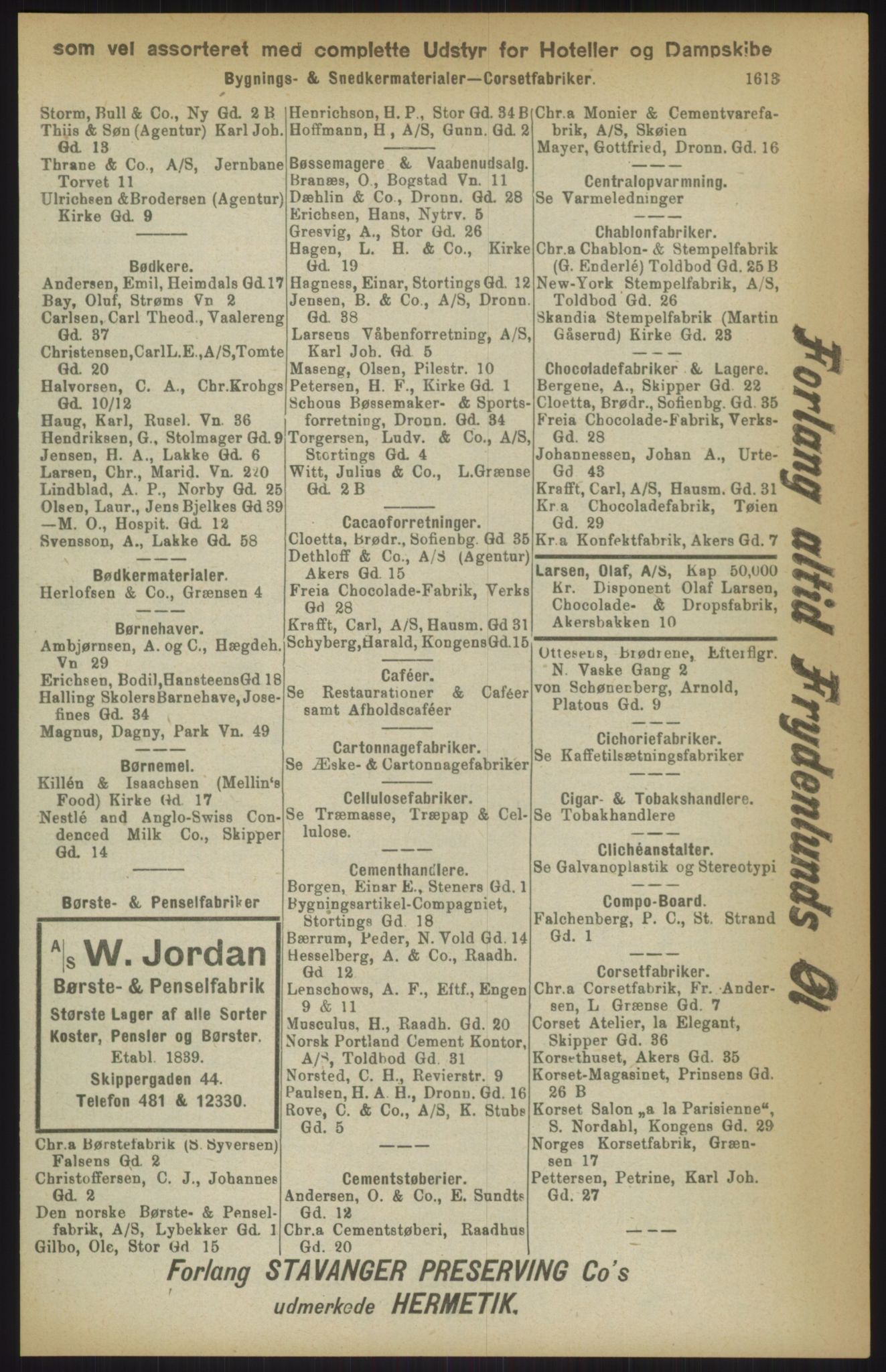 Kristiania/Oslo adressebok, PUBL/-, 1911, p. 1613