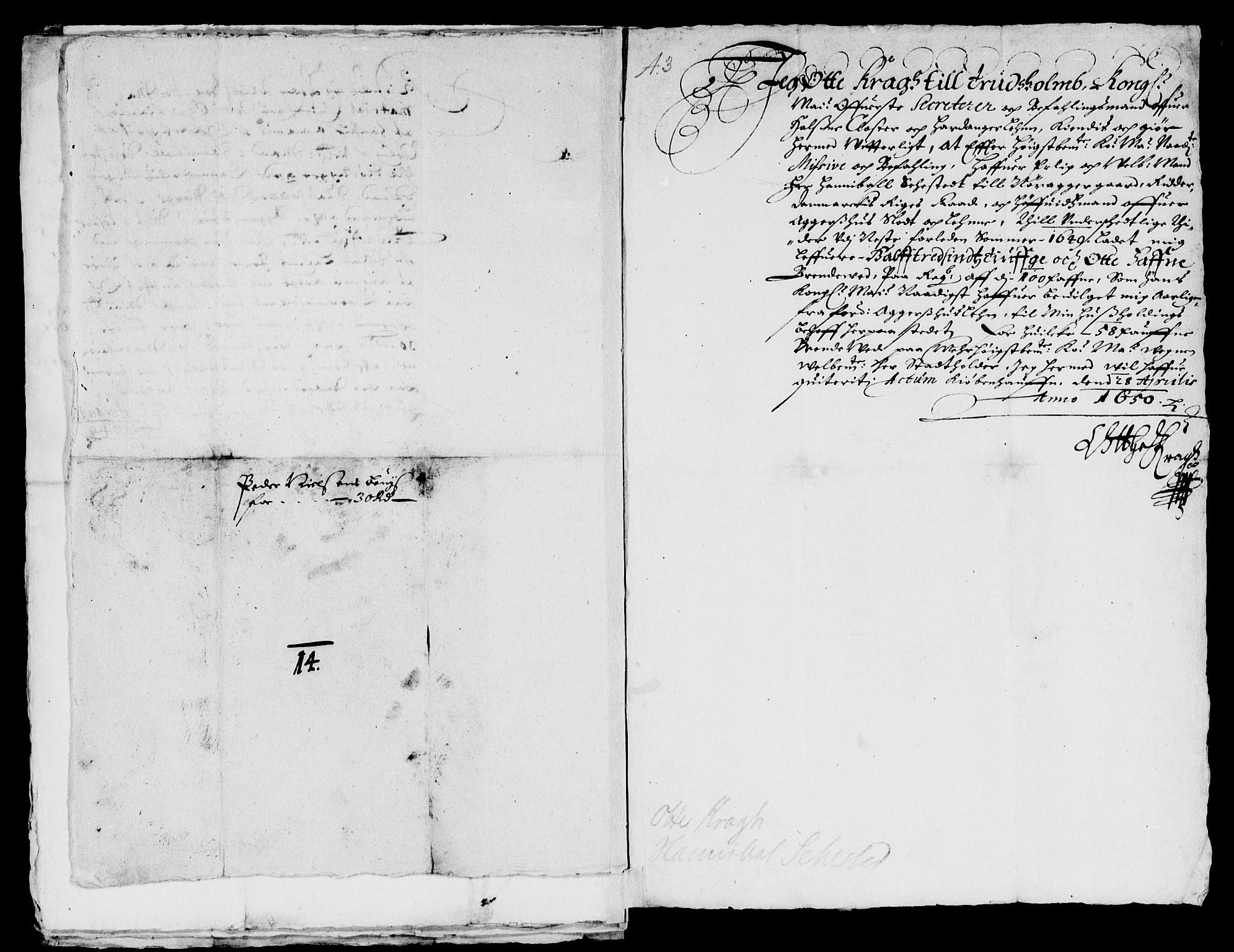 Rentekammeret inntil 1814, Reviderte regnskaper, Lensregnskaper, AV/RA-EA-5023/R/Rb/Rba/L0198: Akershus len, 1648-1650