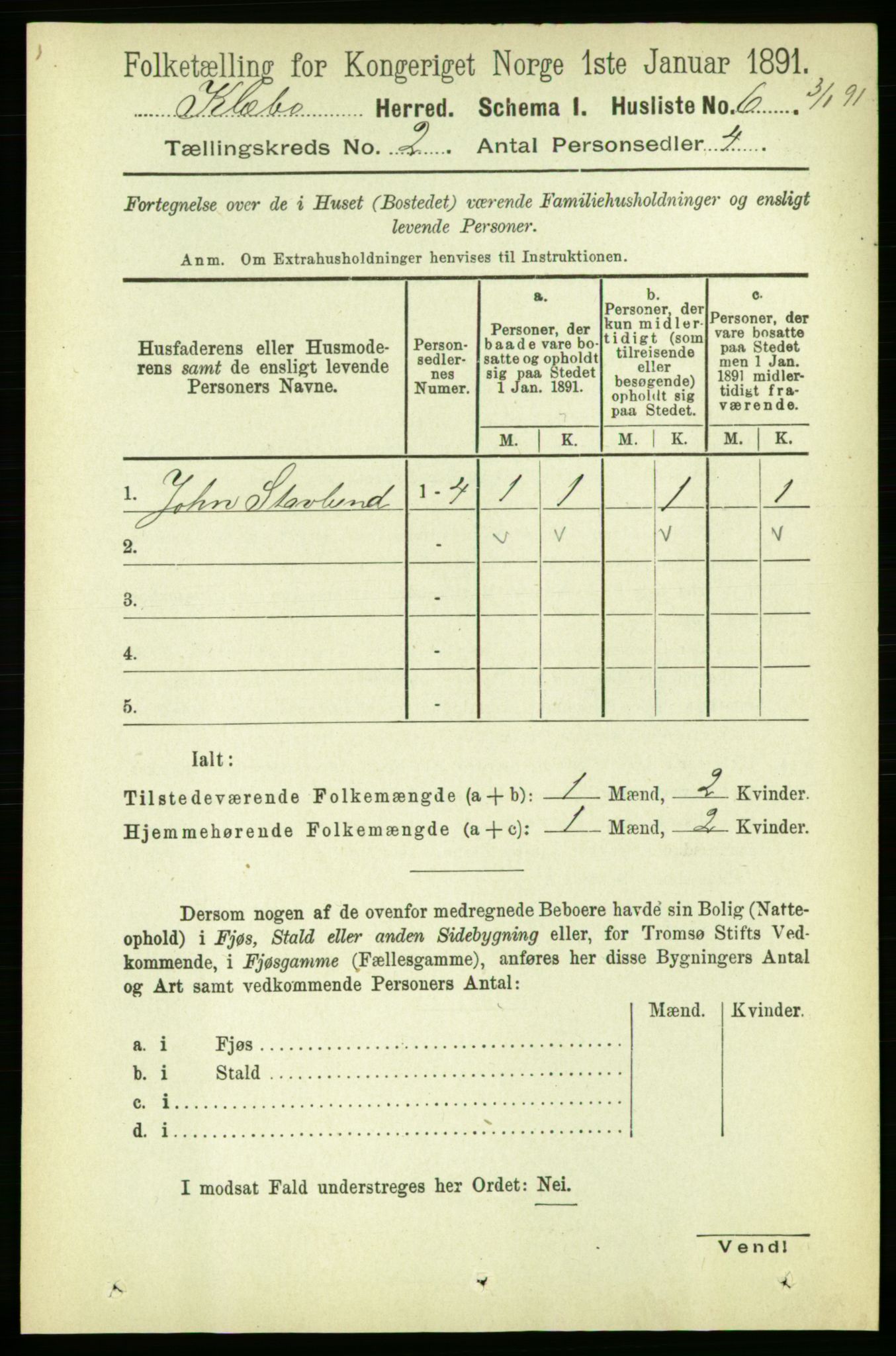 RA, 1891 census for 1662 Klæbu, 1891, p. 193